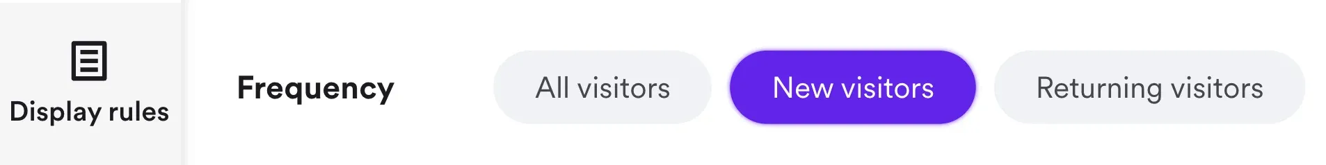 new visitor targeting in wisepops