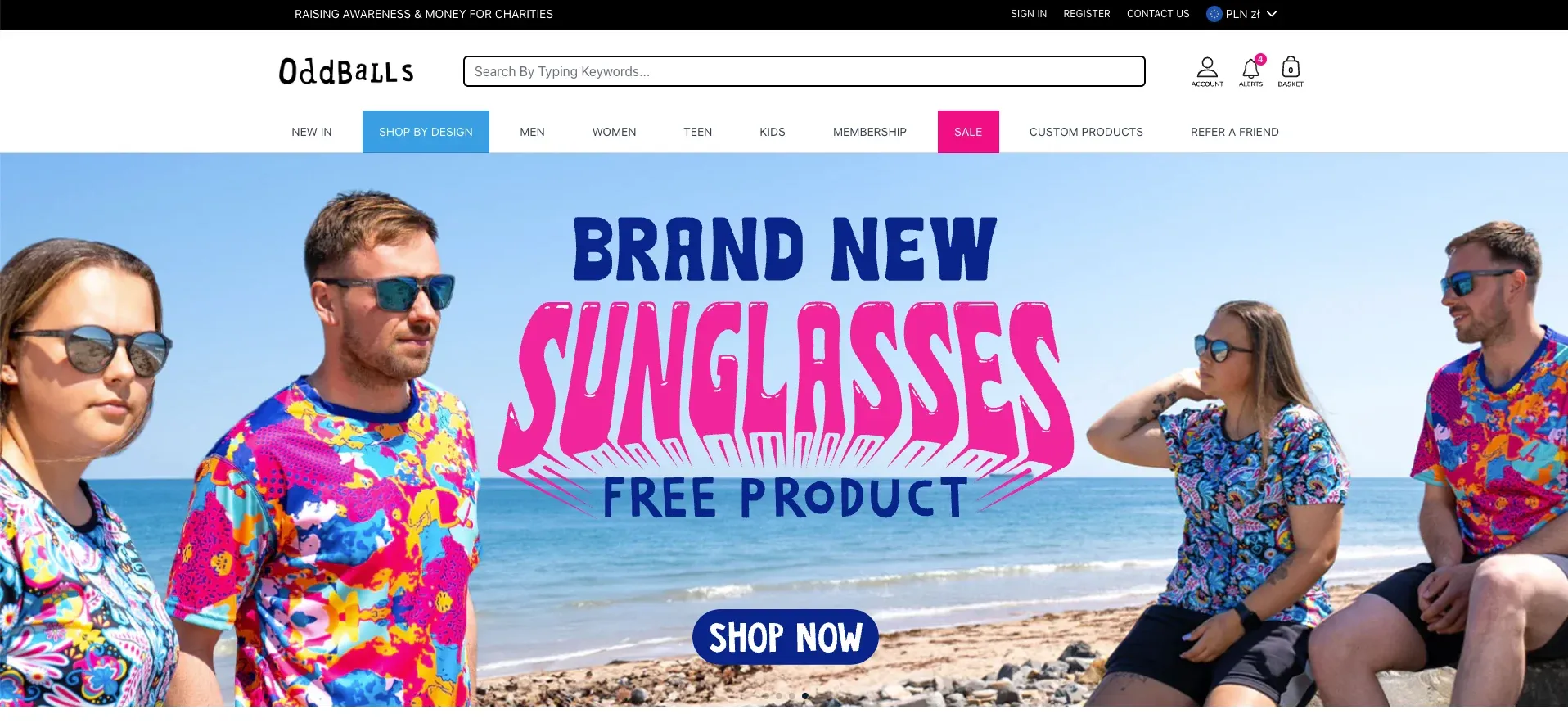 oddballs homepage design