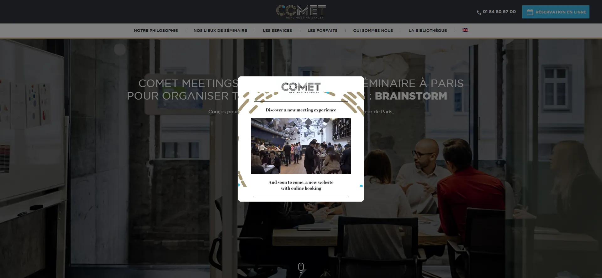 A video overlay on Comet Meetings' website