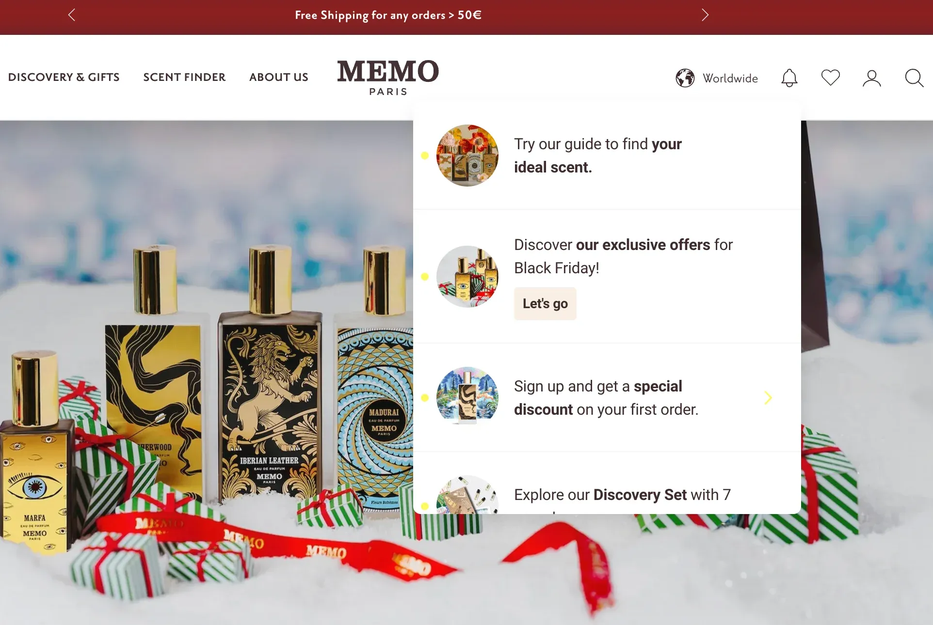 feed on website with marketing offers