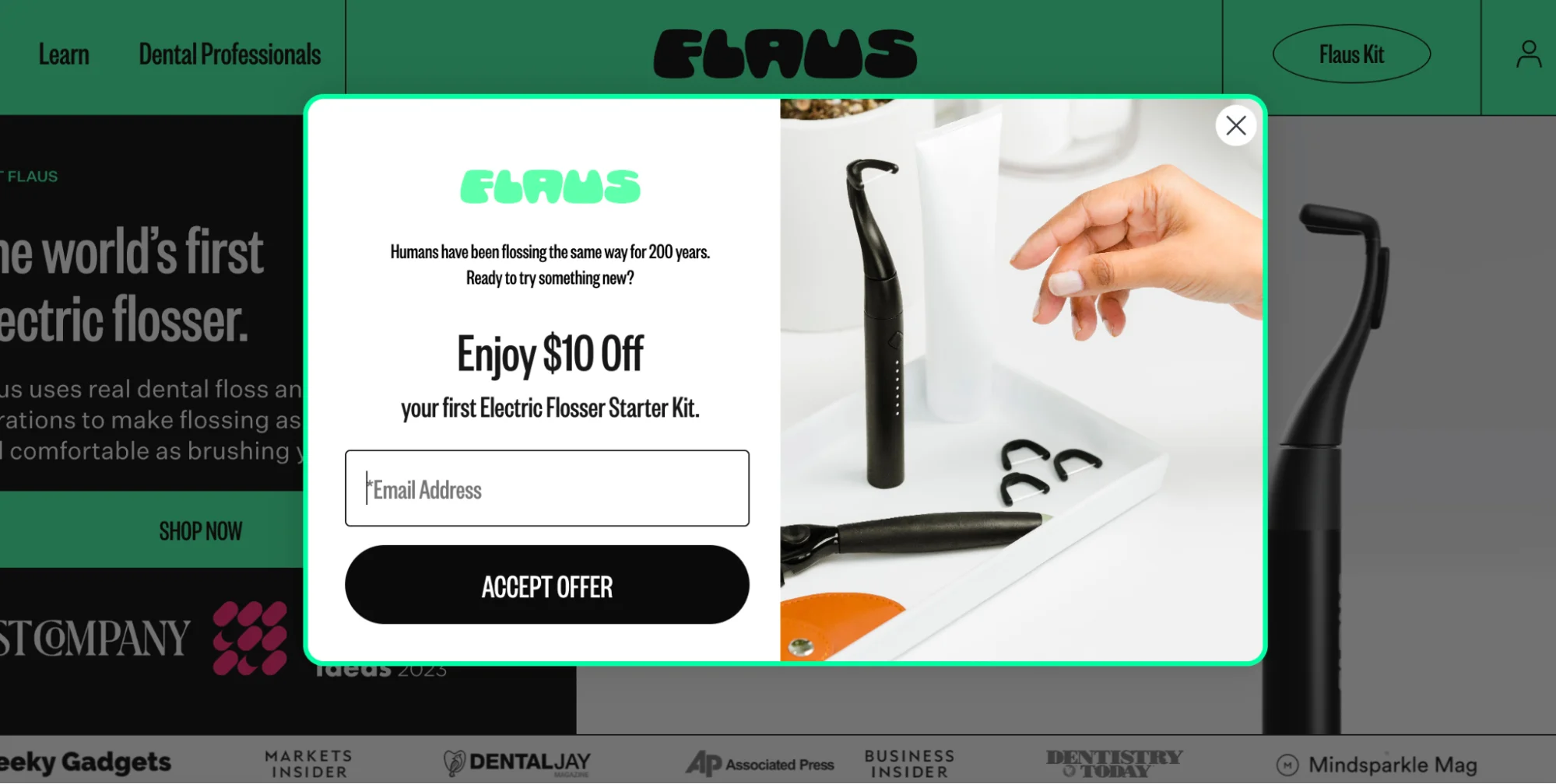 popup website example