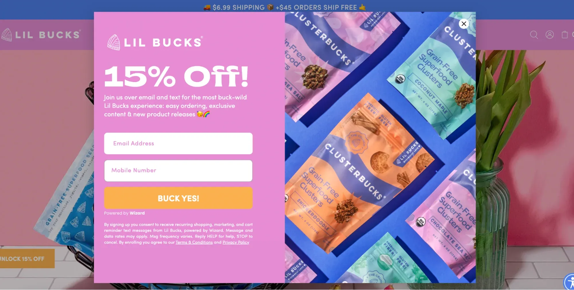 colorful popup website