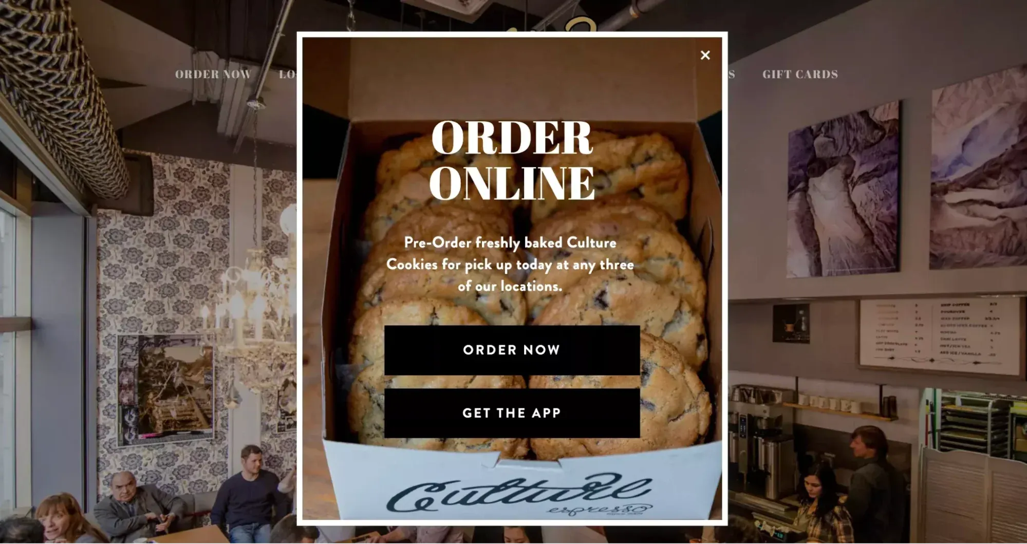 Online order popup