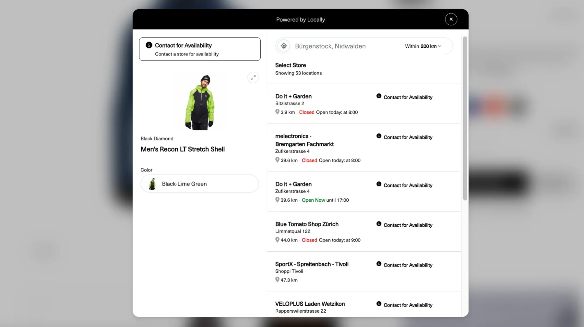 product availability per location