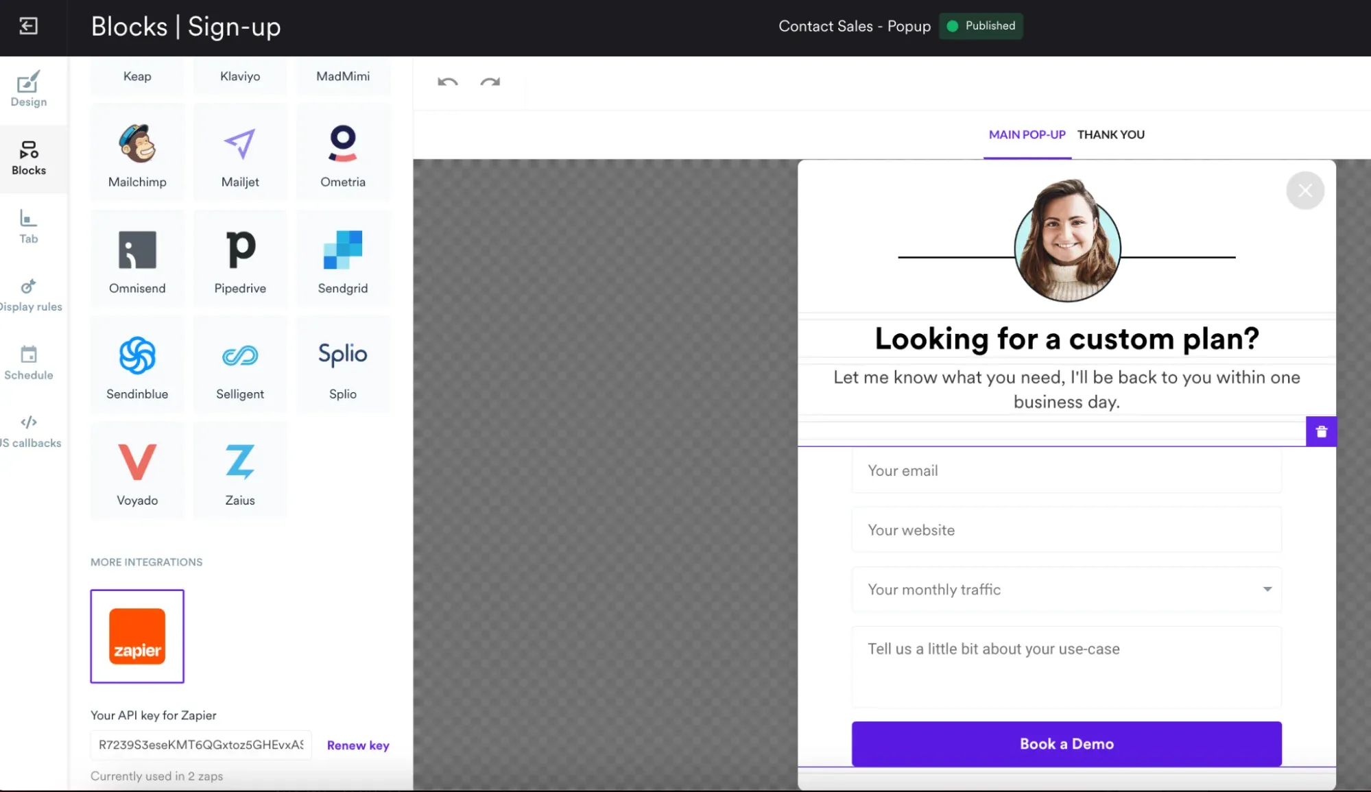 popup editor wisepops view