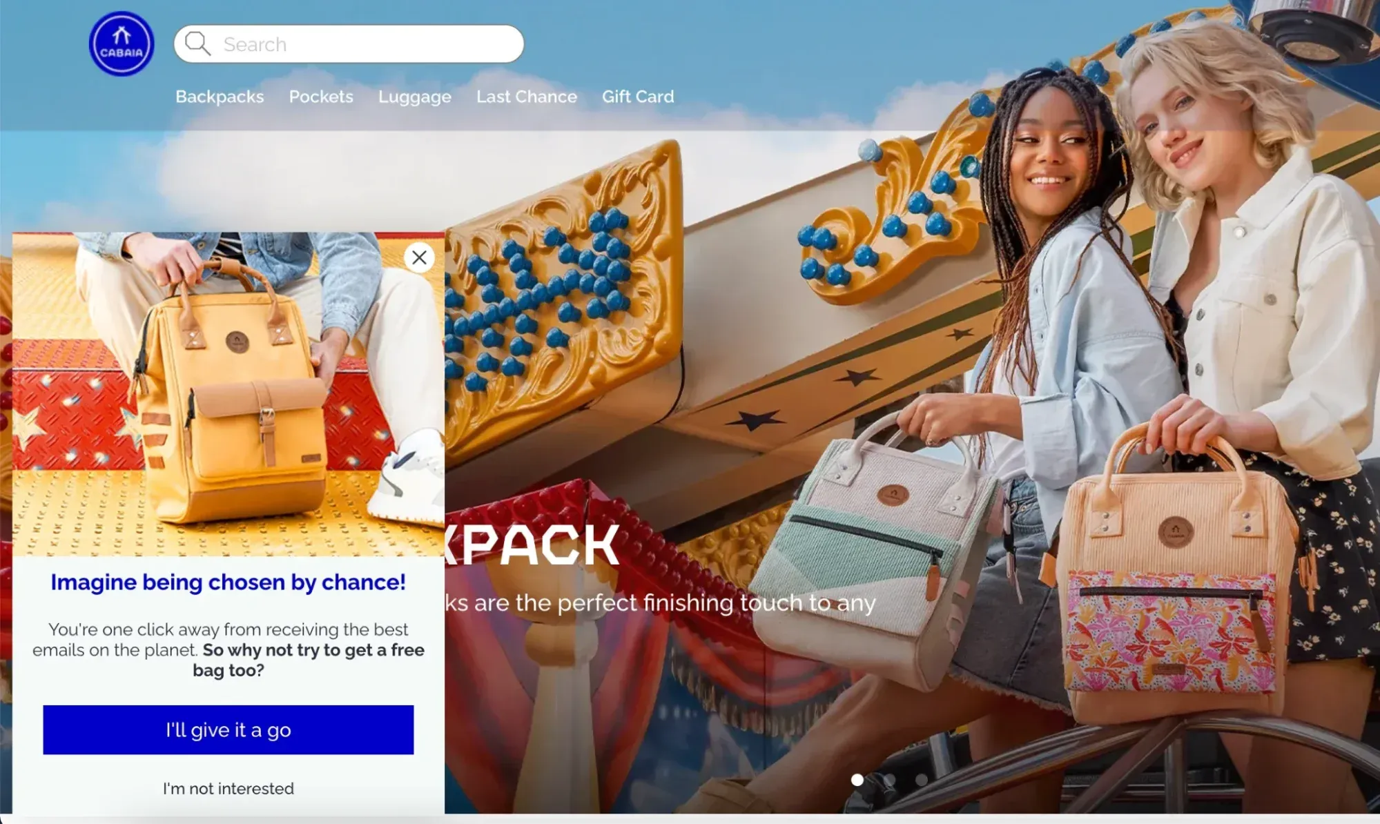 promotion of a giveaway on website
