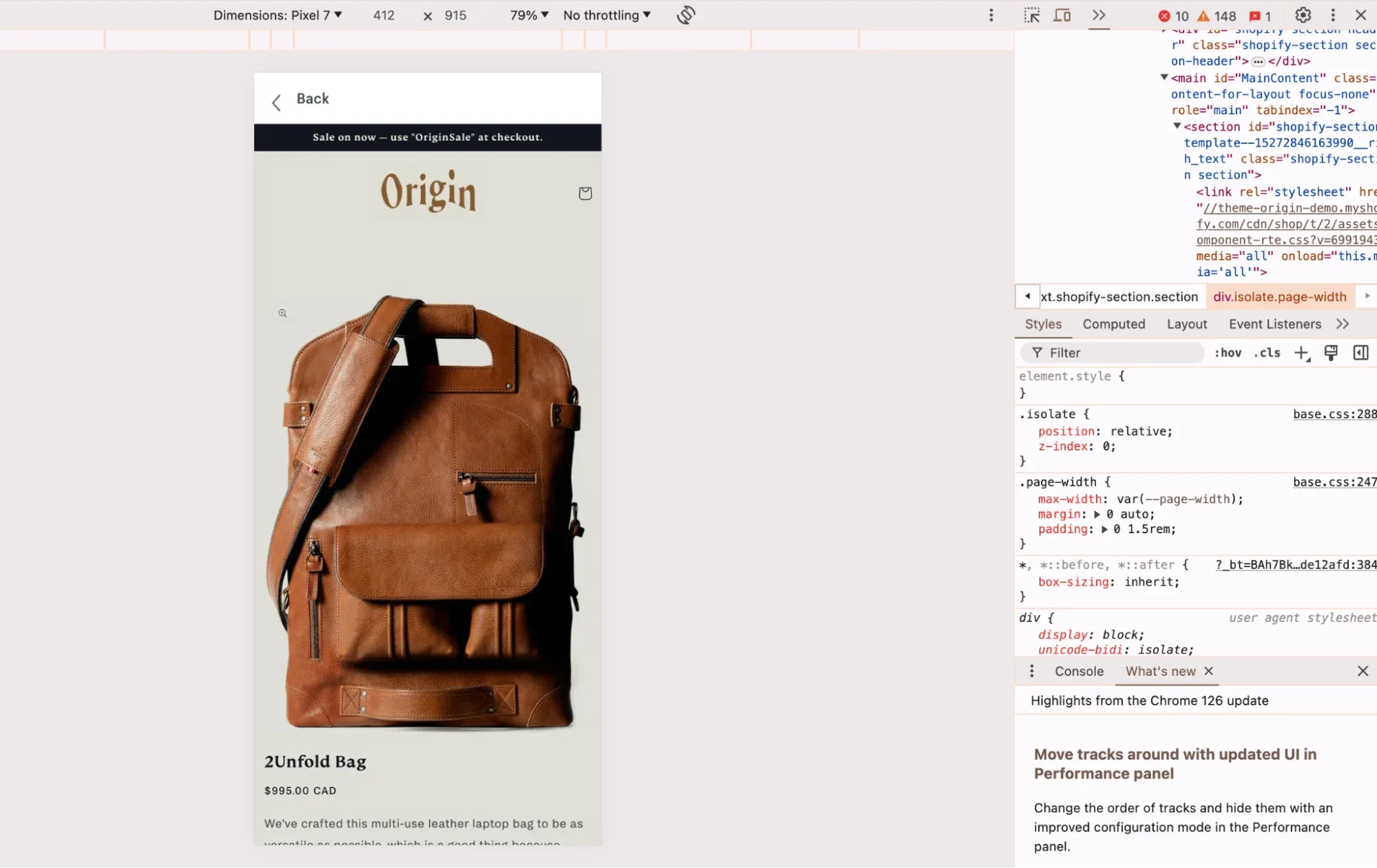 checking a shopify theme