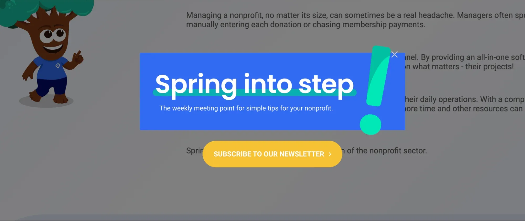 newsletter popup saas springly