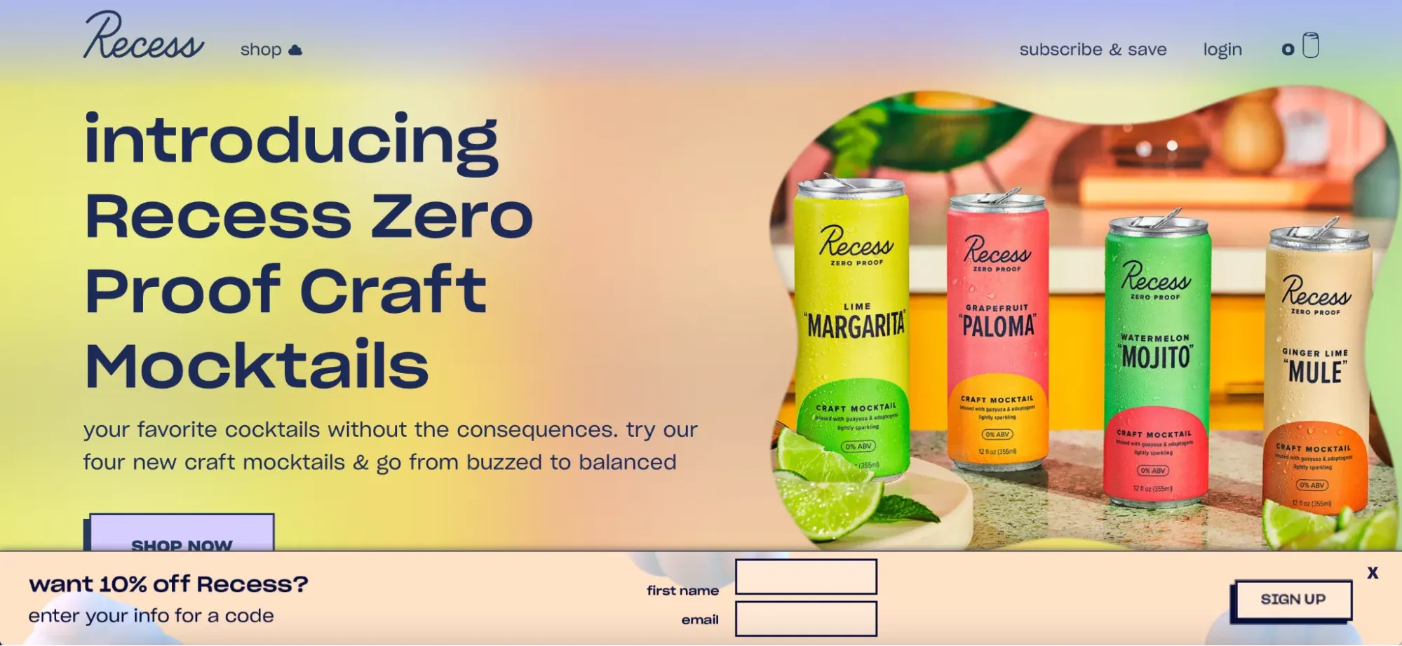 website bar popup