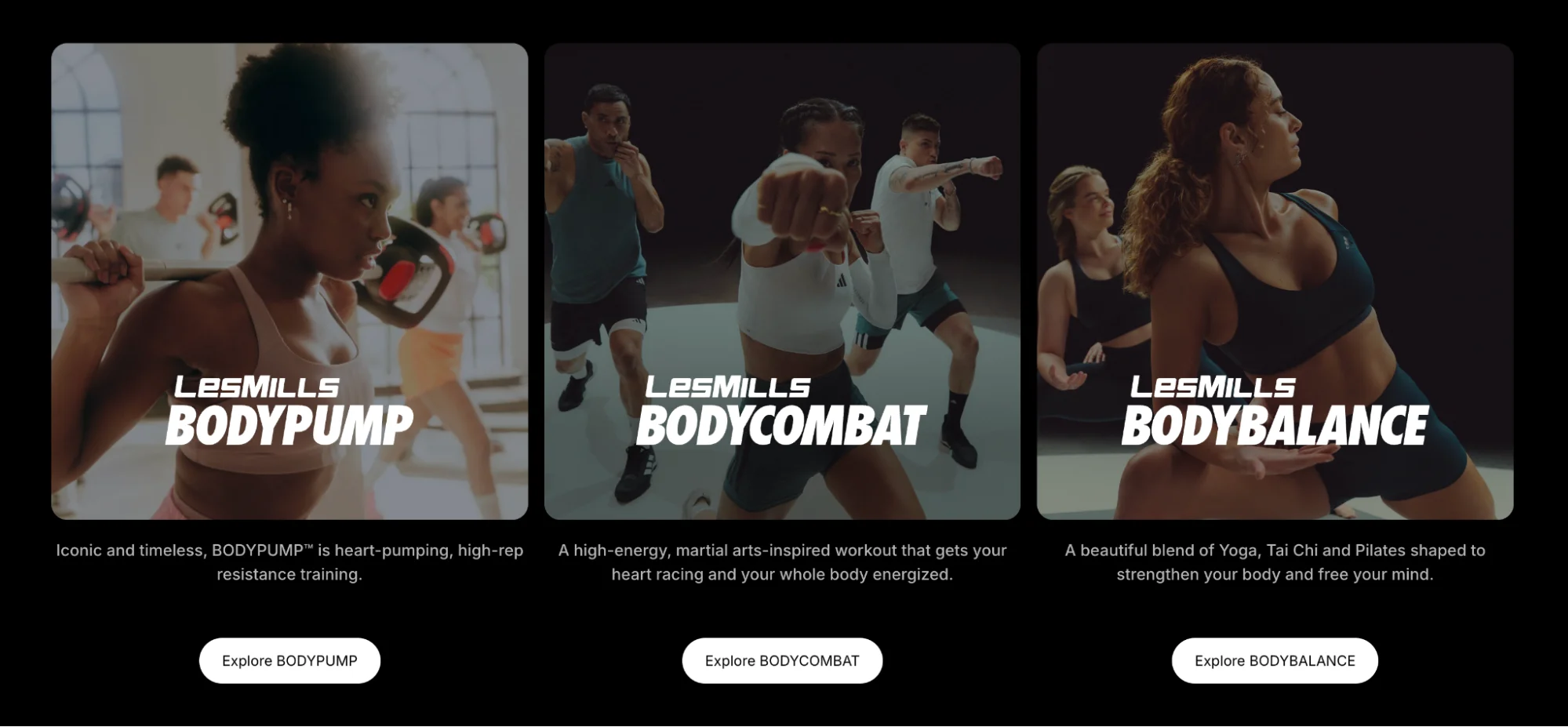 LES MILLS workout programme range