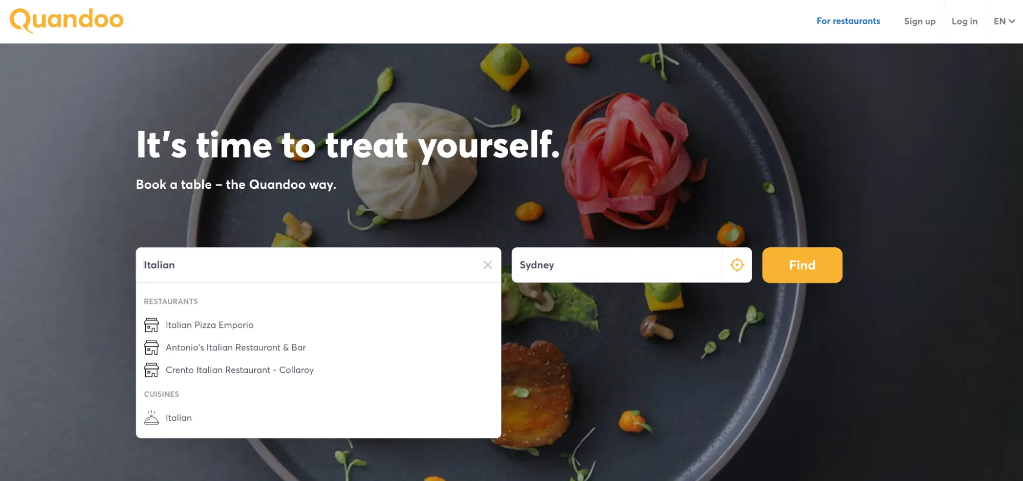 quandoo homepage