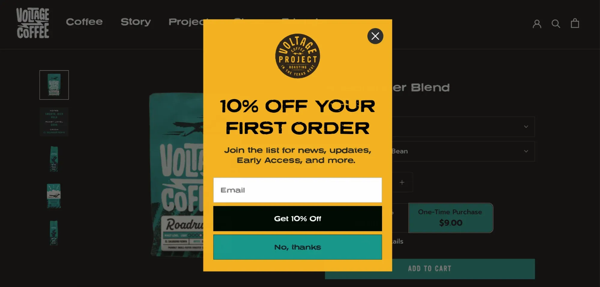 website popup with discount