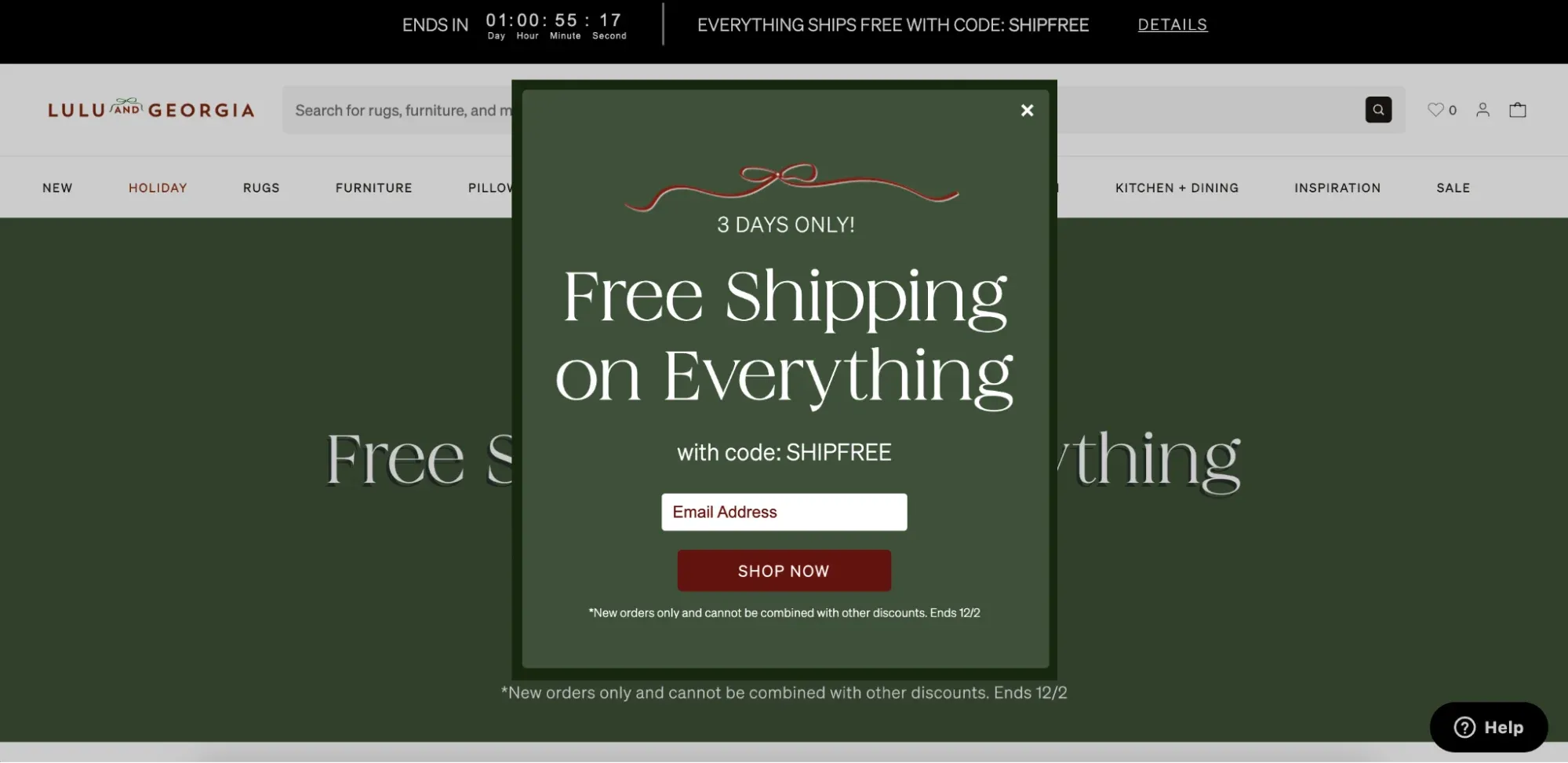 free shipping Time limited deal example