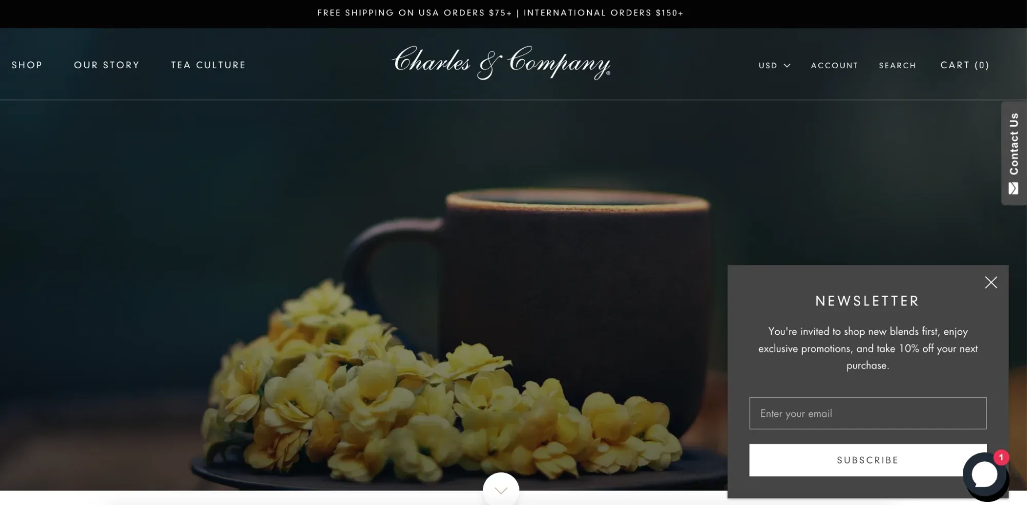 dark popup box on a website