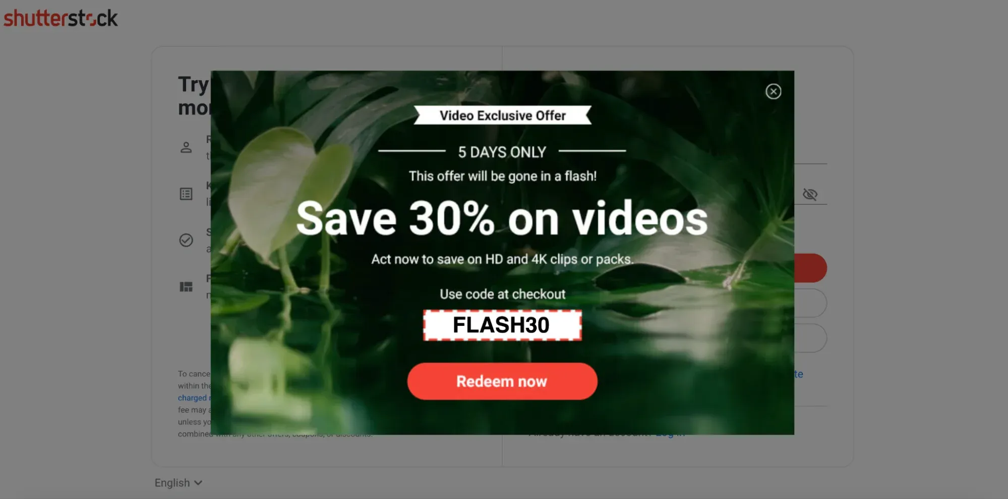 Time limited offer example shutterstock