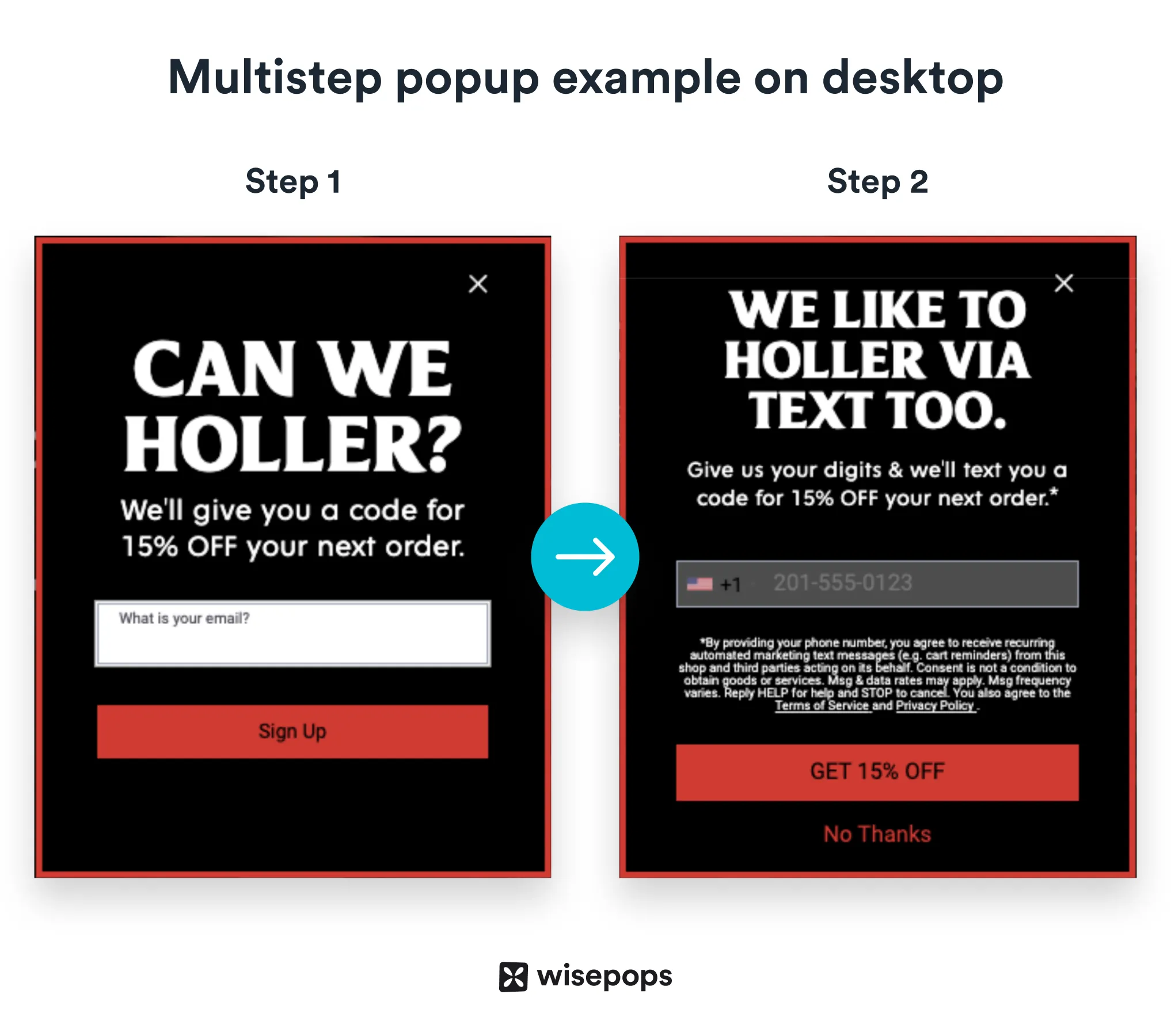 Multistep popup Example 3