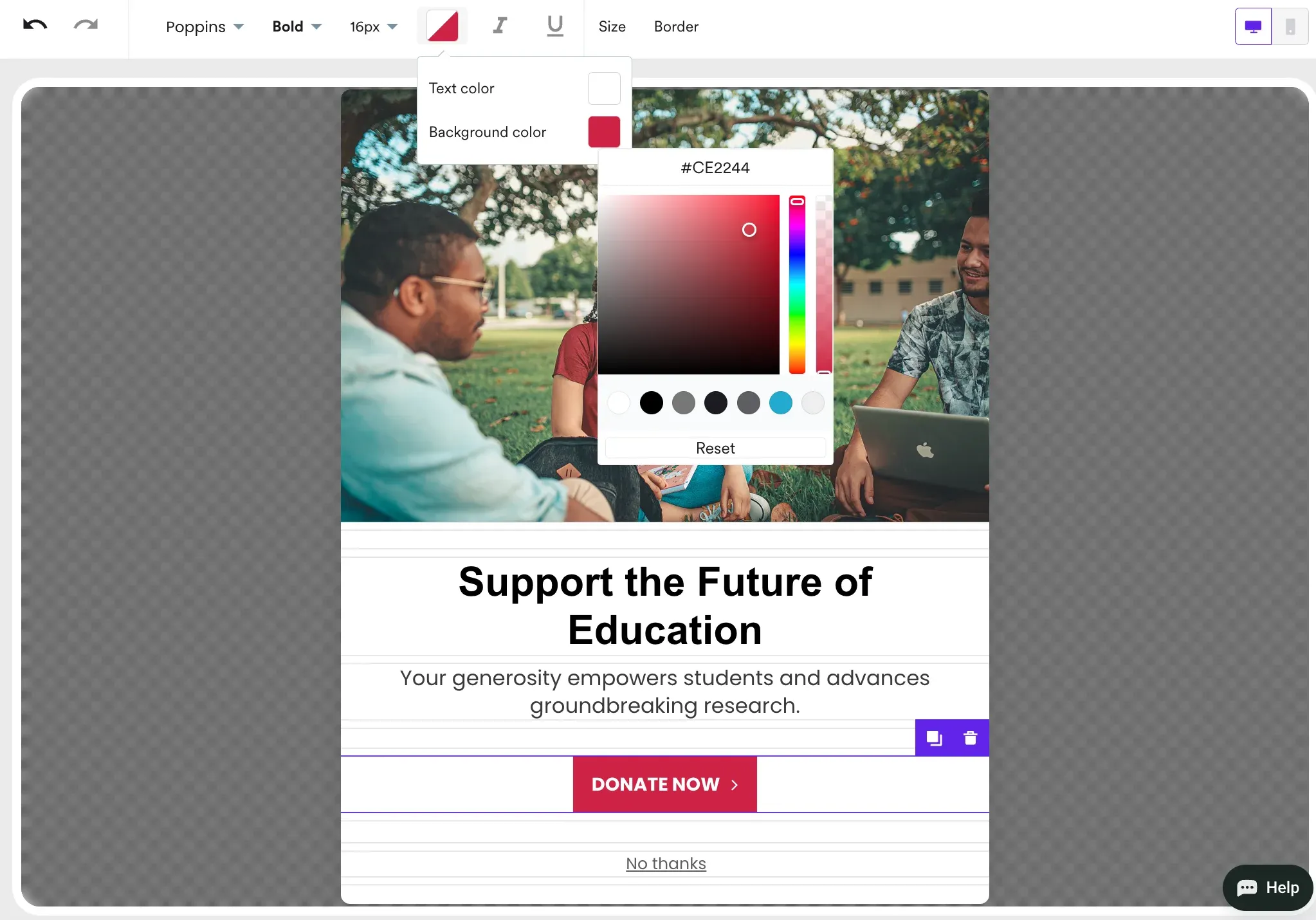 changing button color