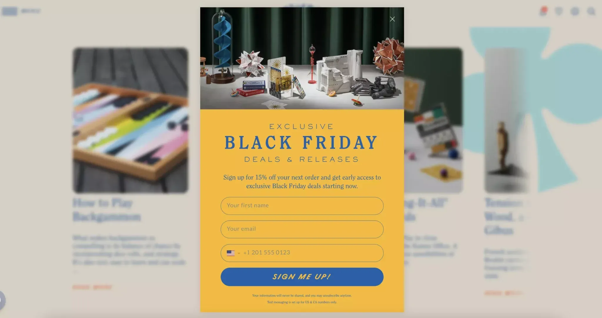 black friday popup example