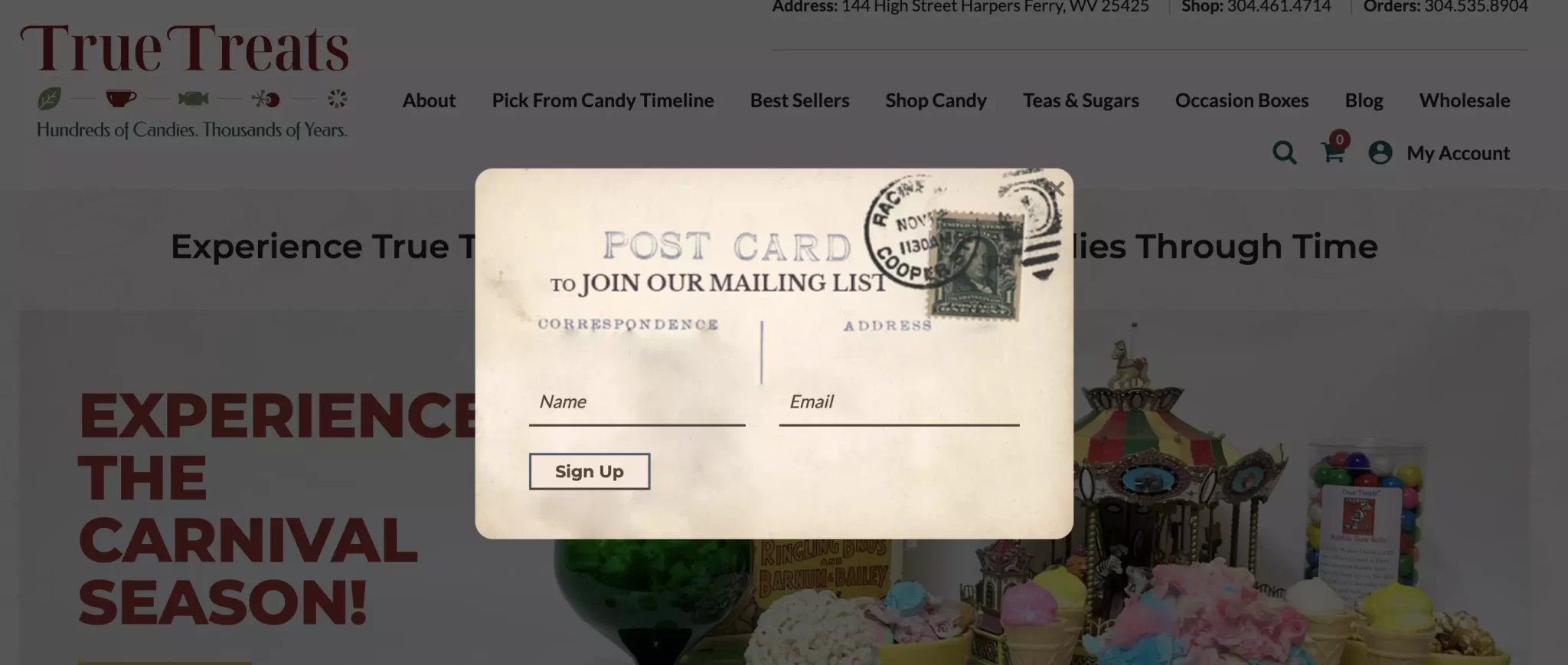 old looking creative popup design example