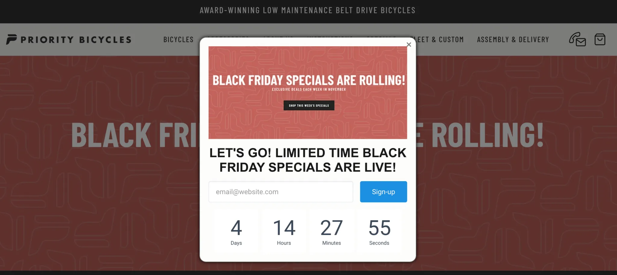 popup black friday