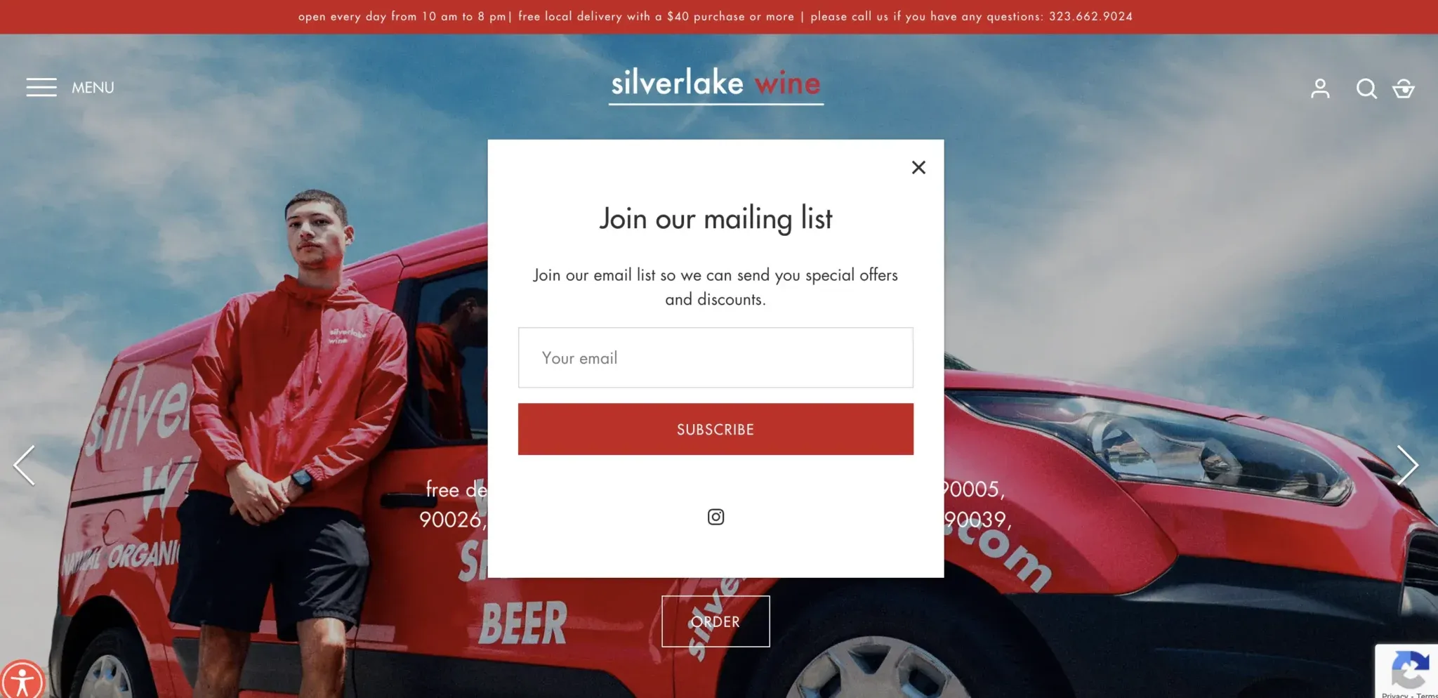 popup for mailchimp example