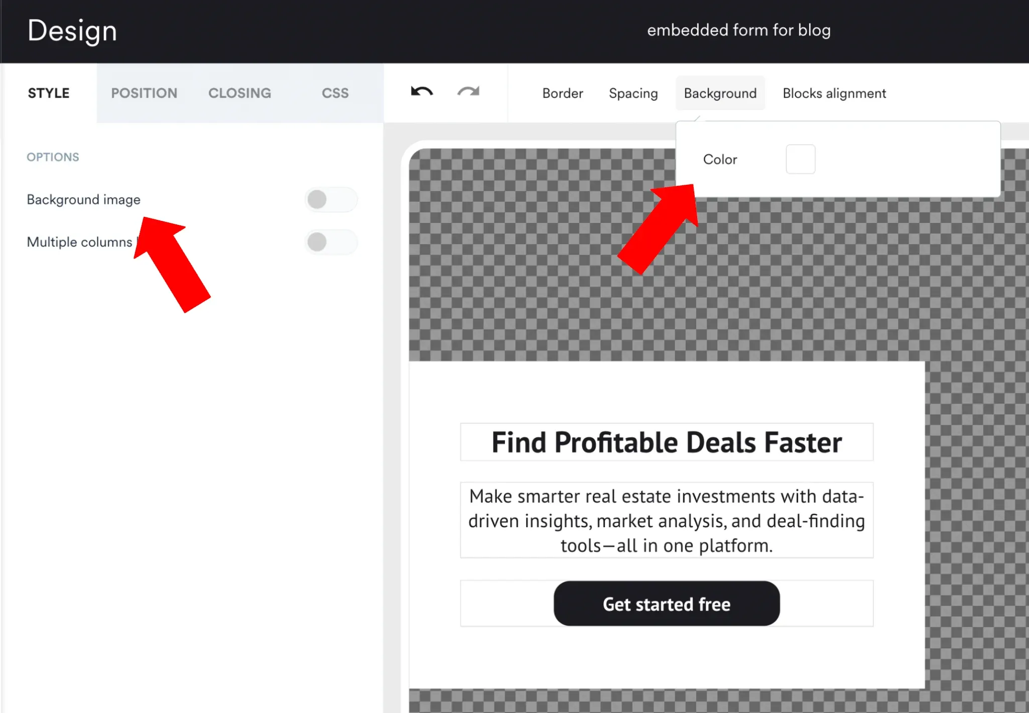 enabling background