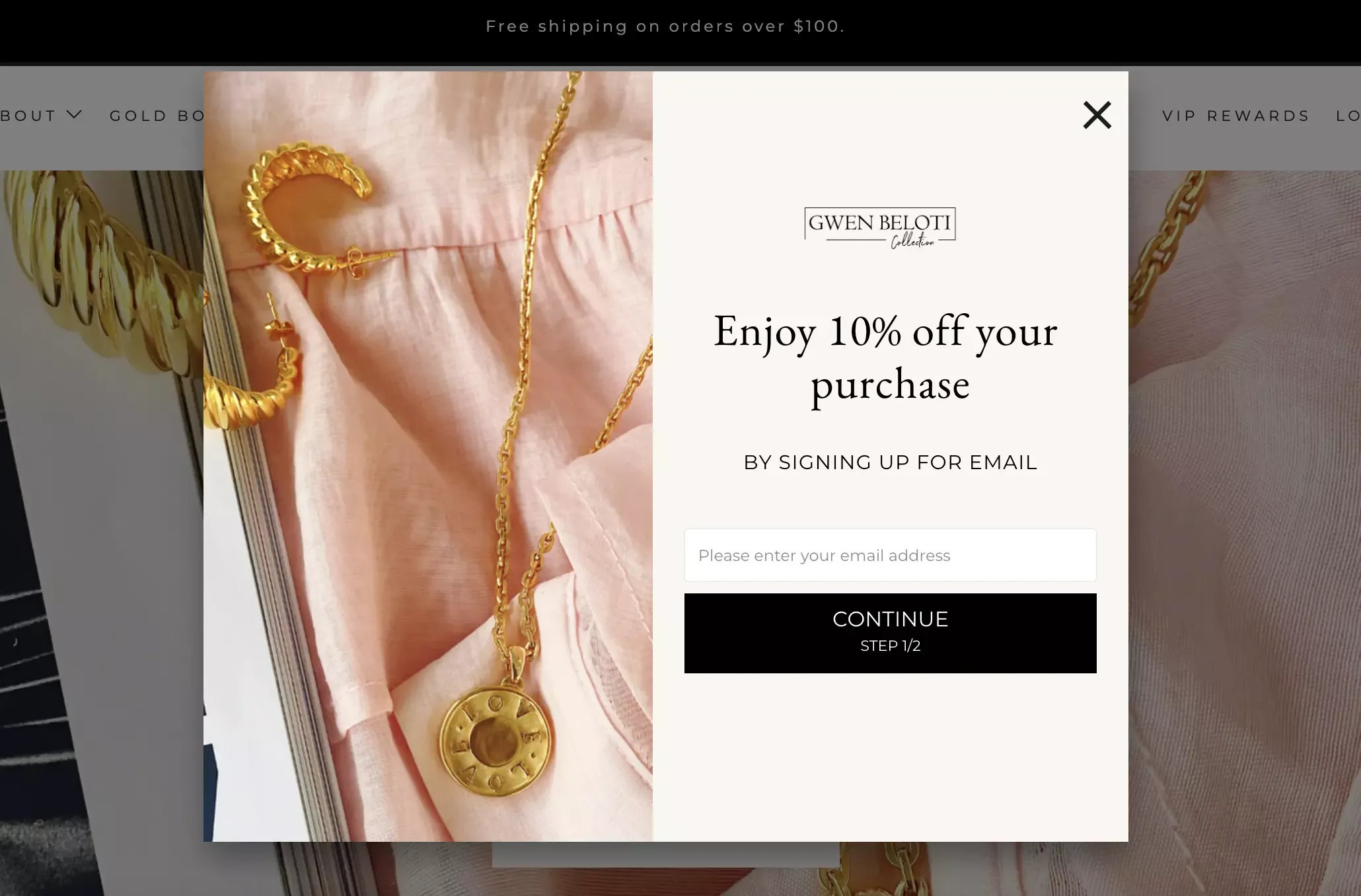 Gwen Beloti  email popup example