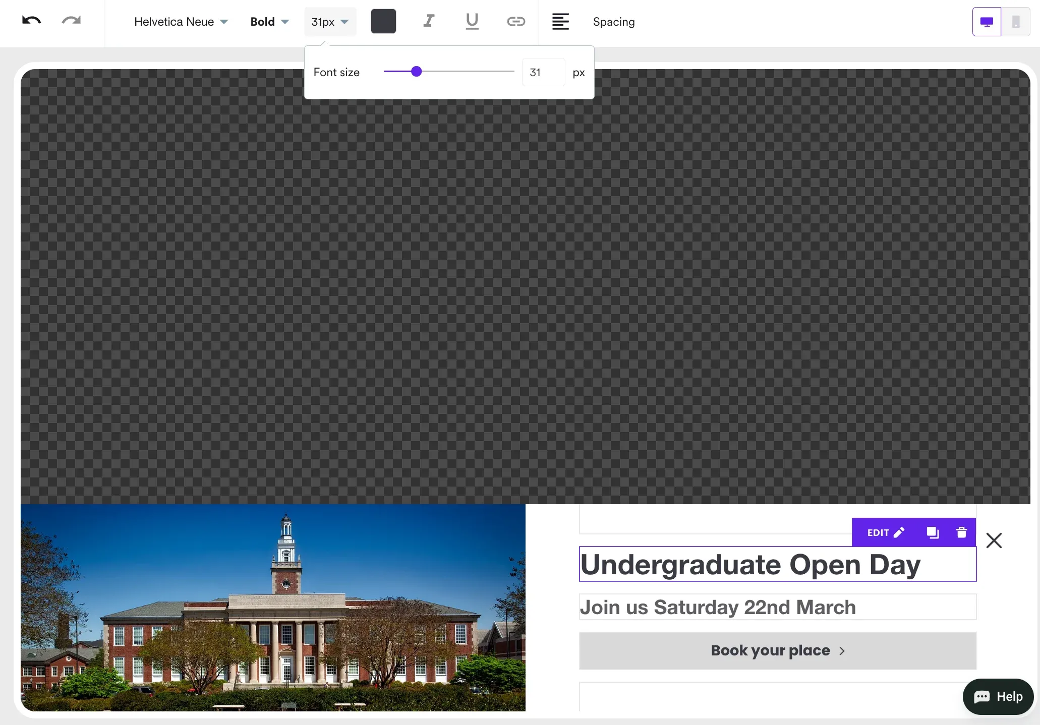 adding text about open day