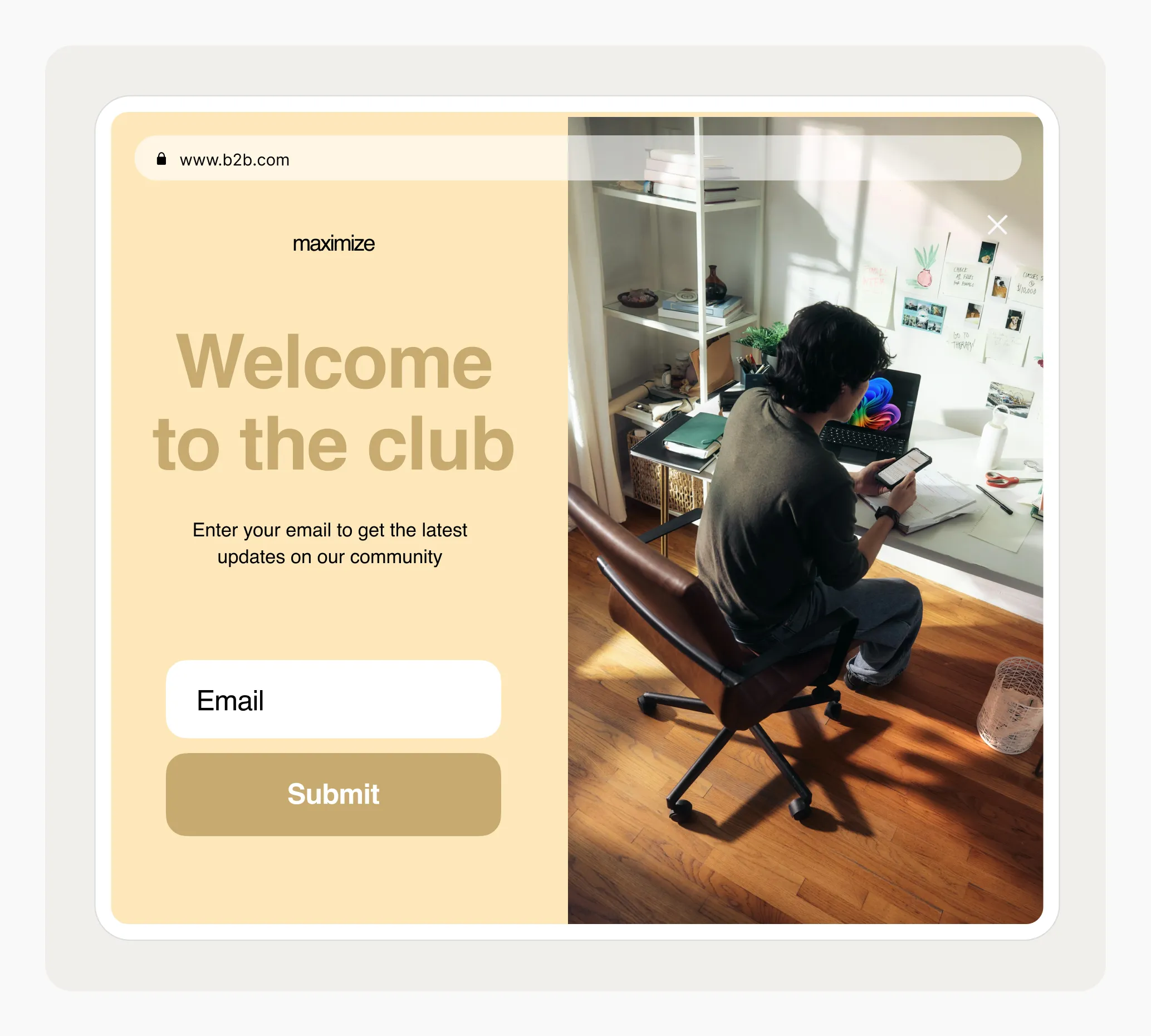 welcome popup