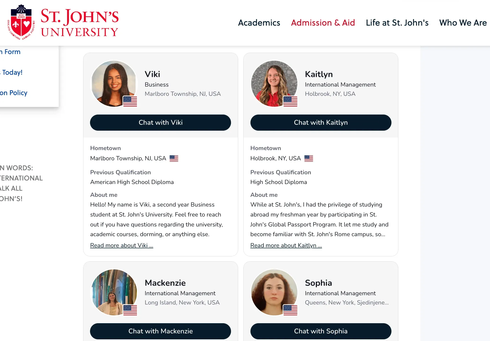 students ambassadors list