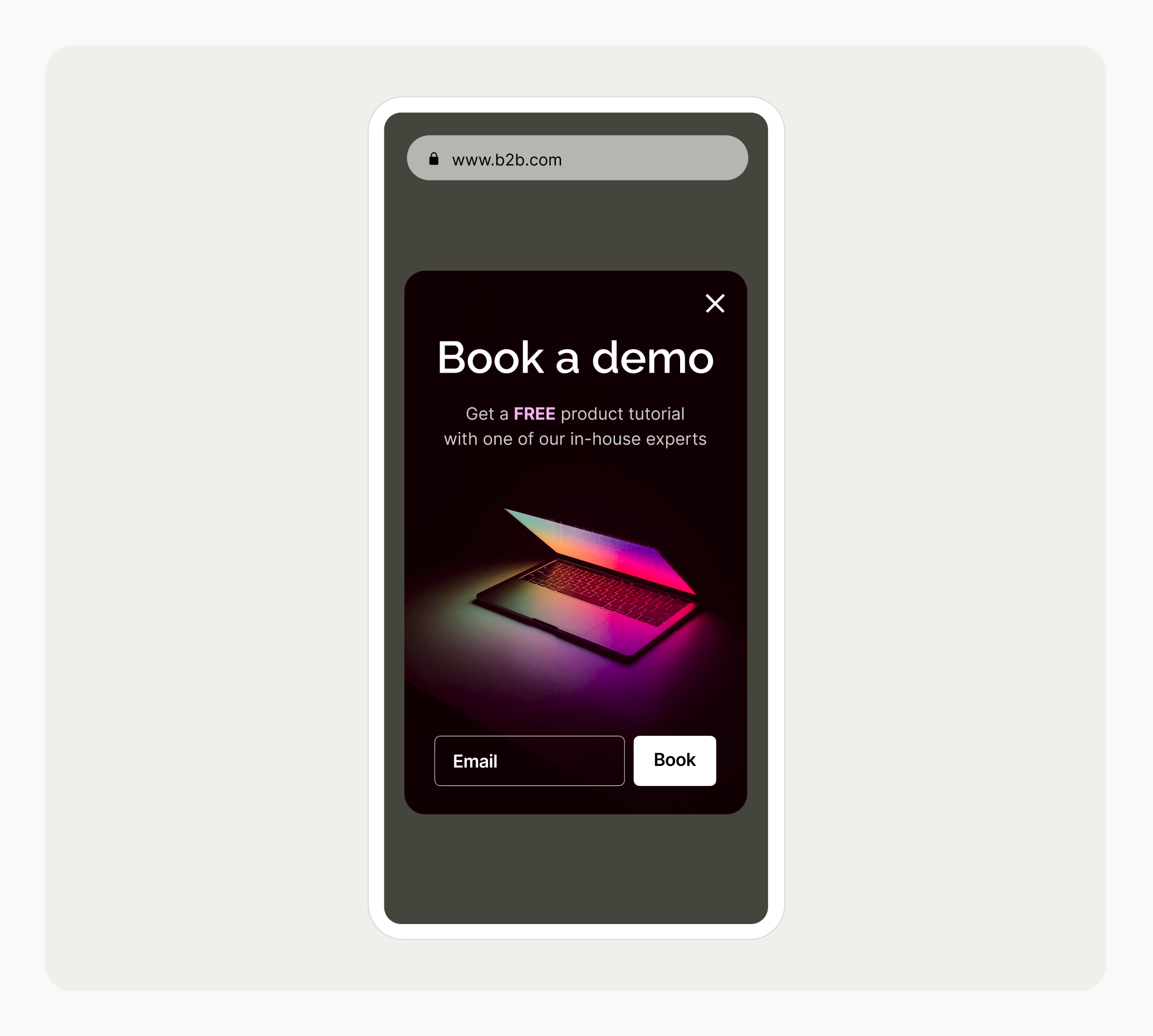 Demo request slide-in
