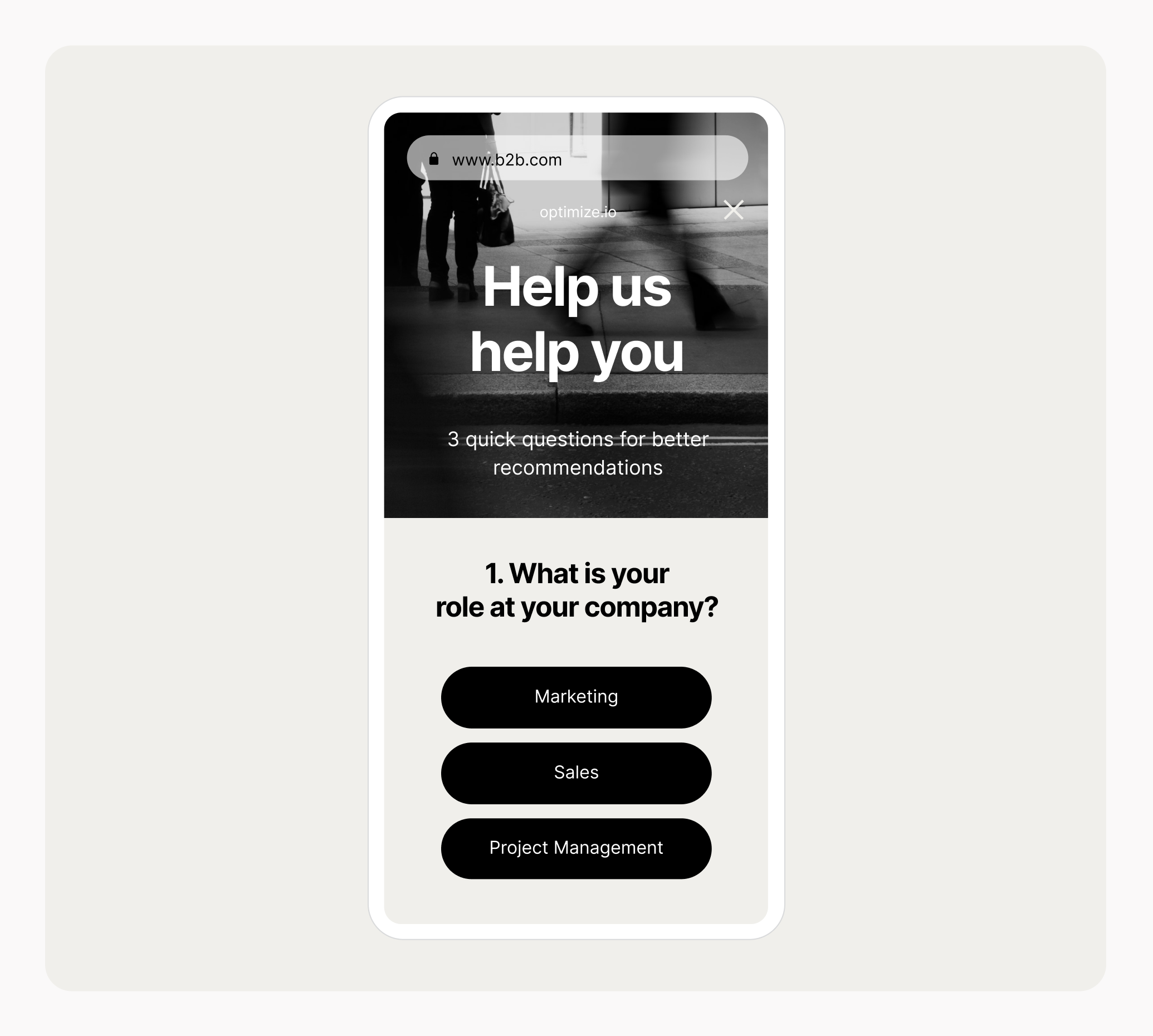 Pre-purchase research survey