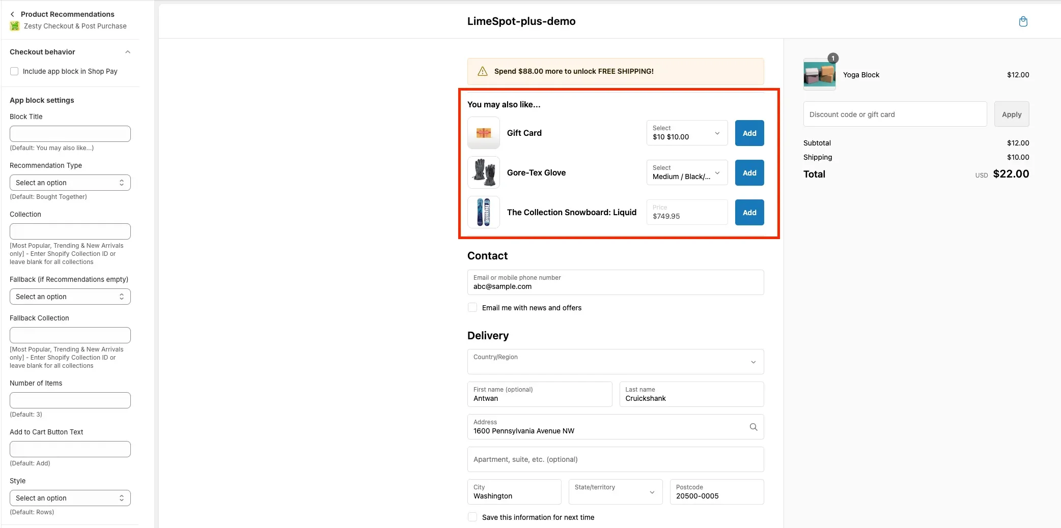limespot adding recommendations