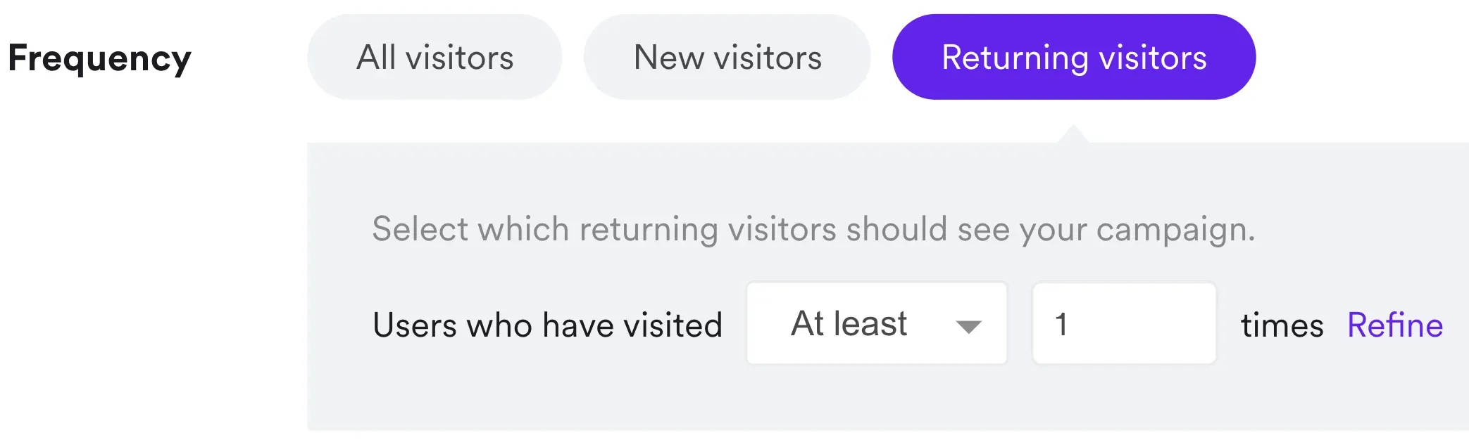 returning visitor targeting wisepops