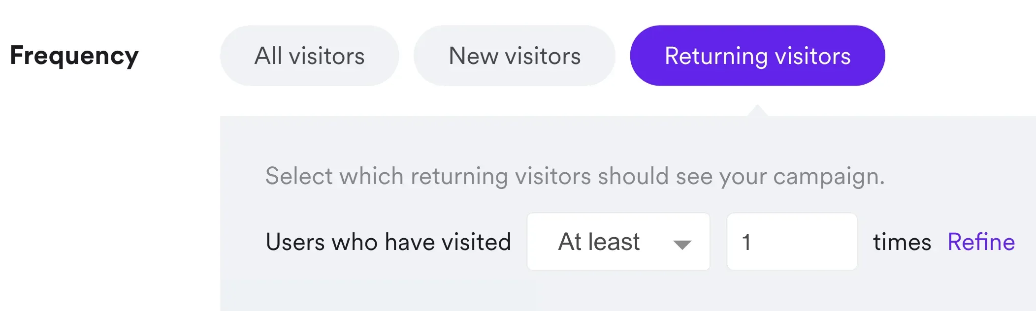 returning visitors targeting