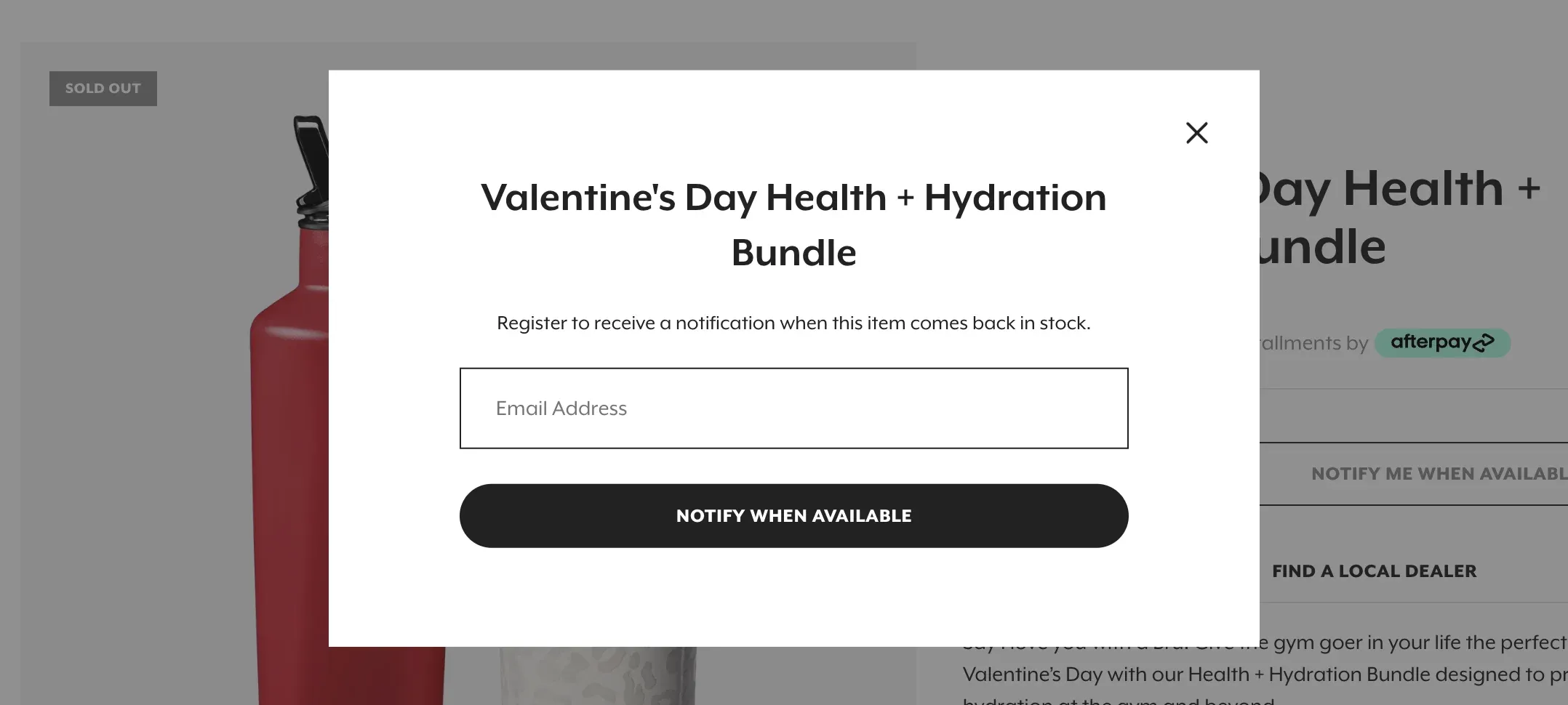 email signup form for stock alerts