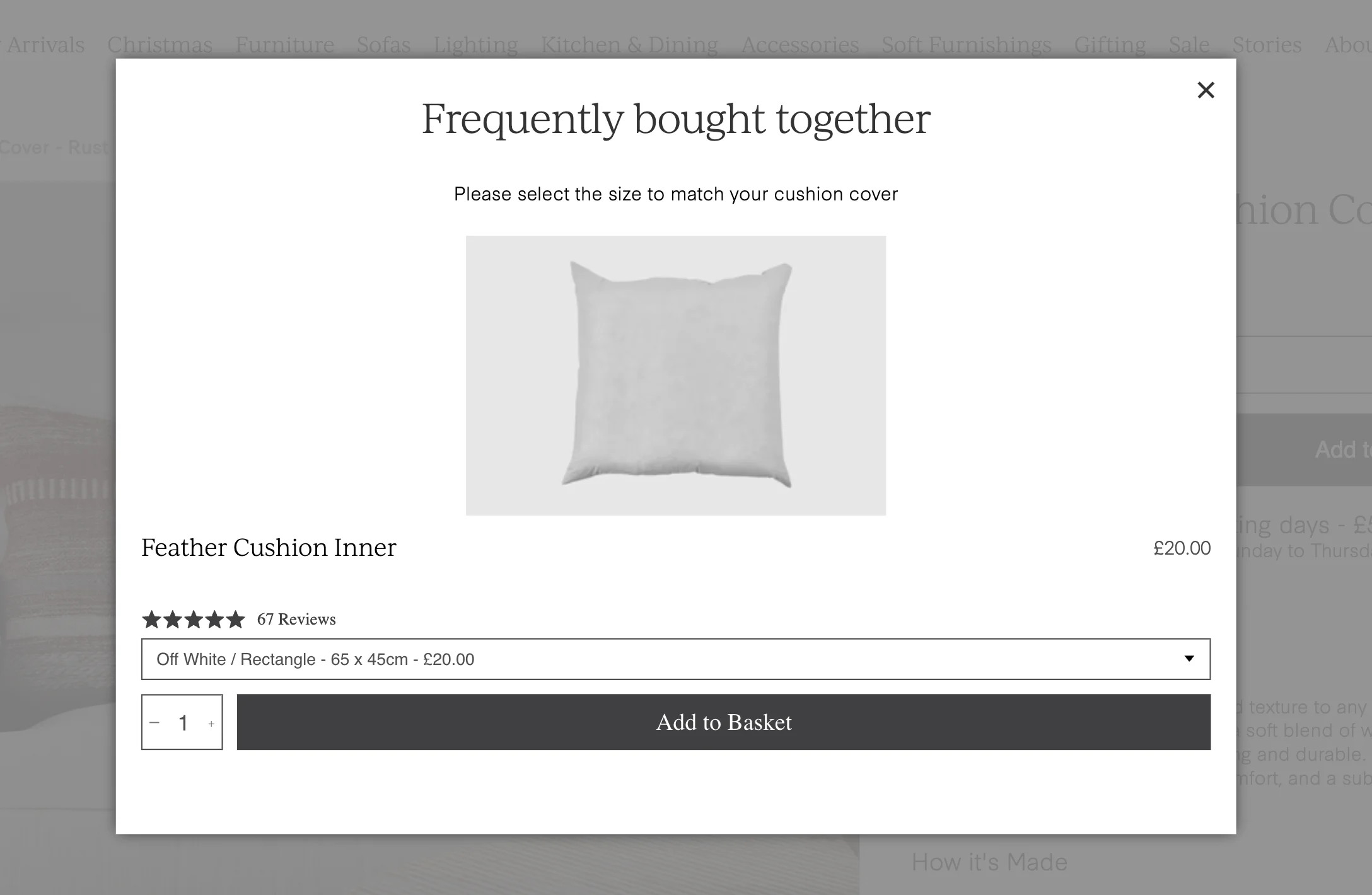 frequently bought together upsell popup