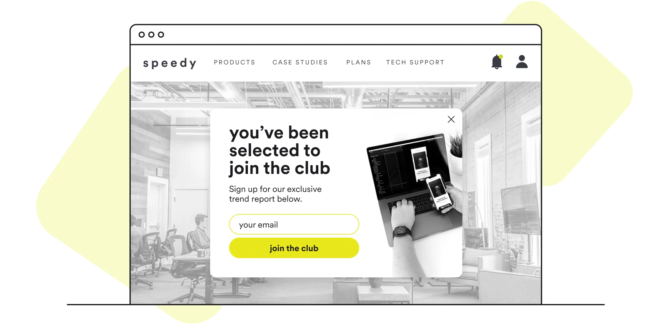 Invite popup