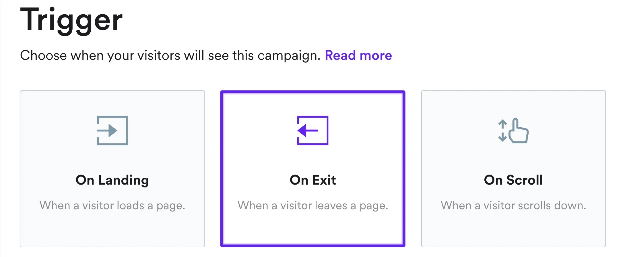 intent-based web personalization campaign settings