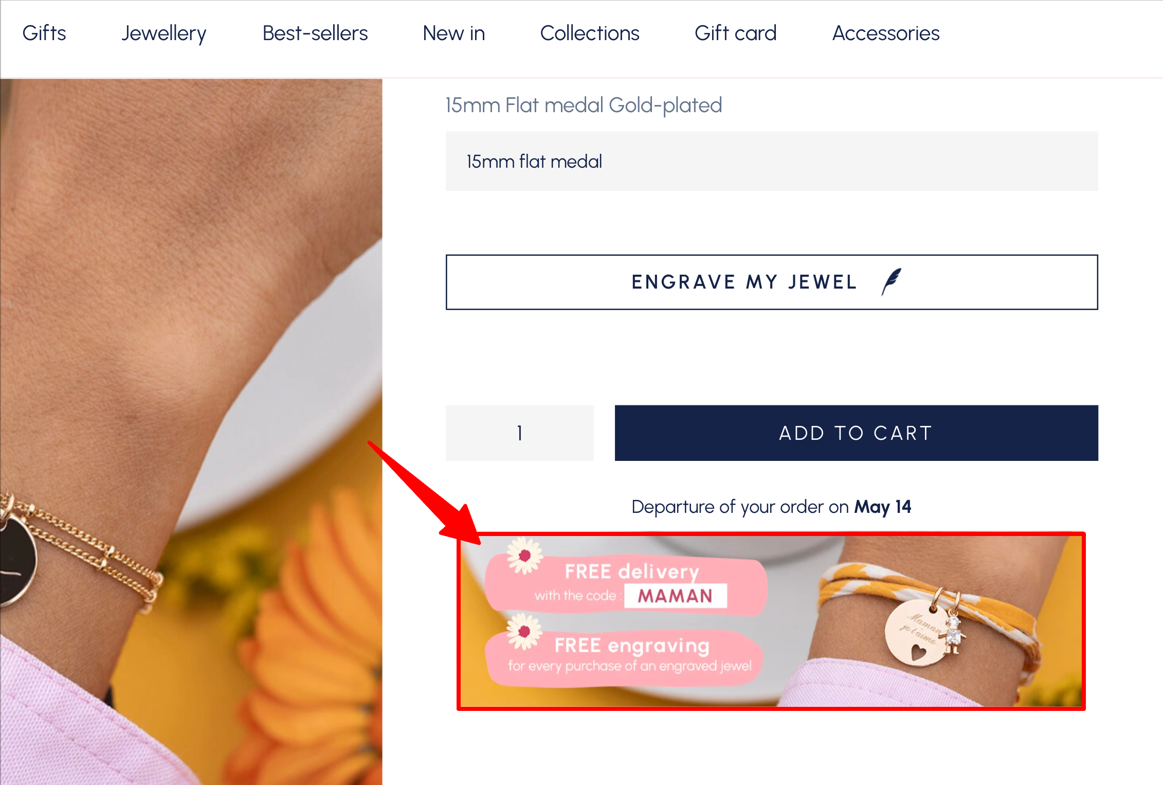promo message under add to cart