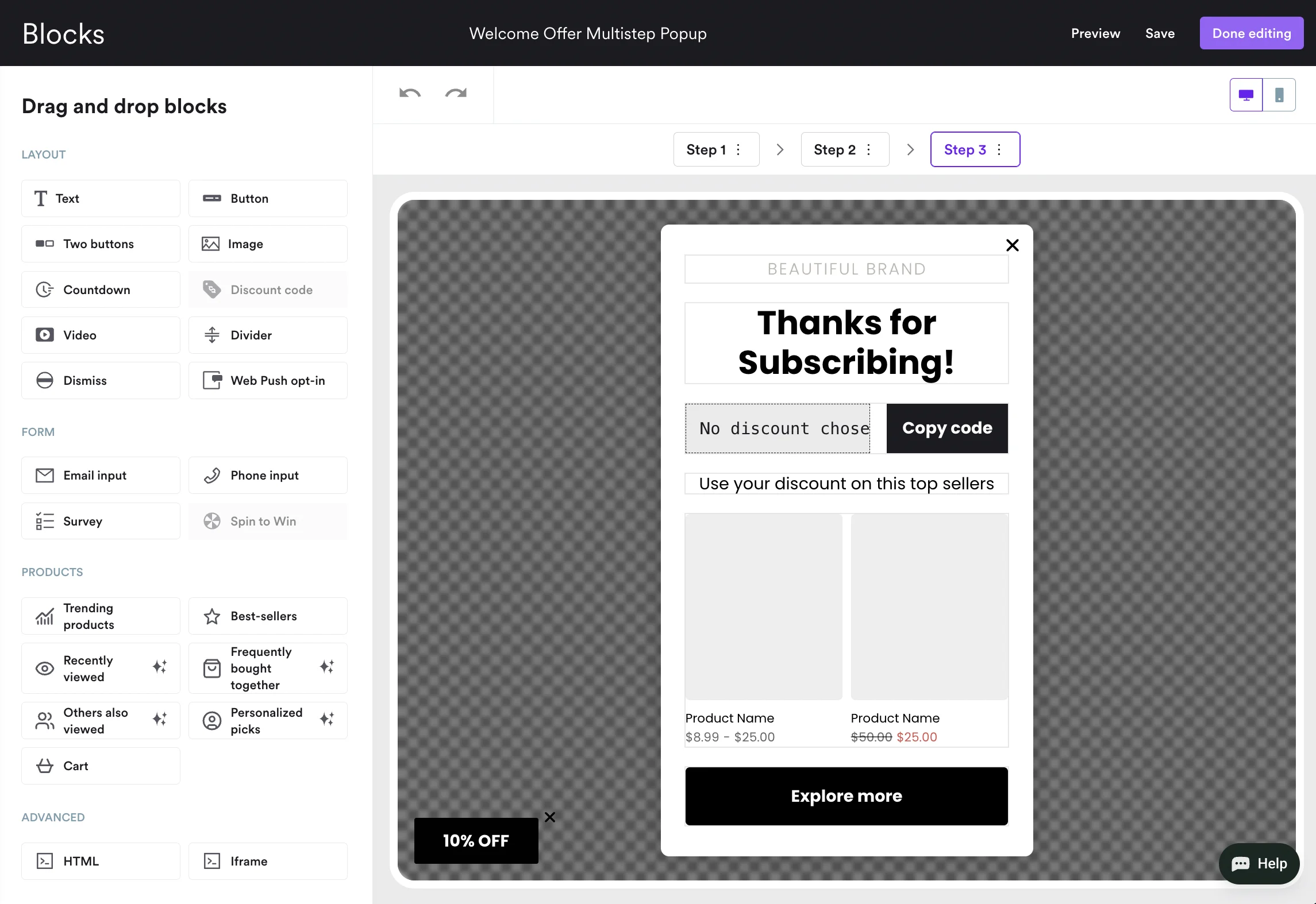 welcome workflow third window