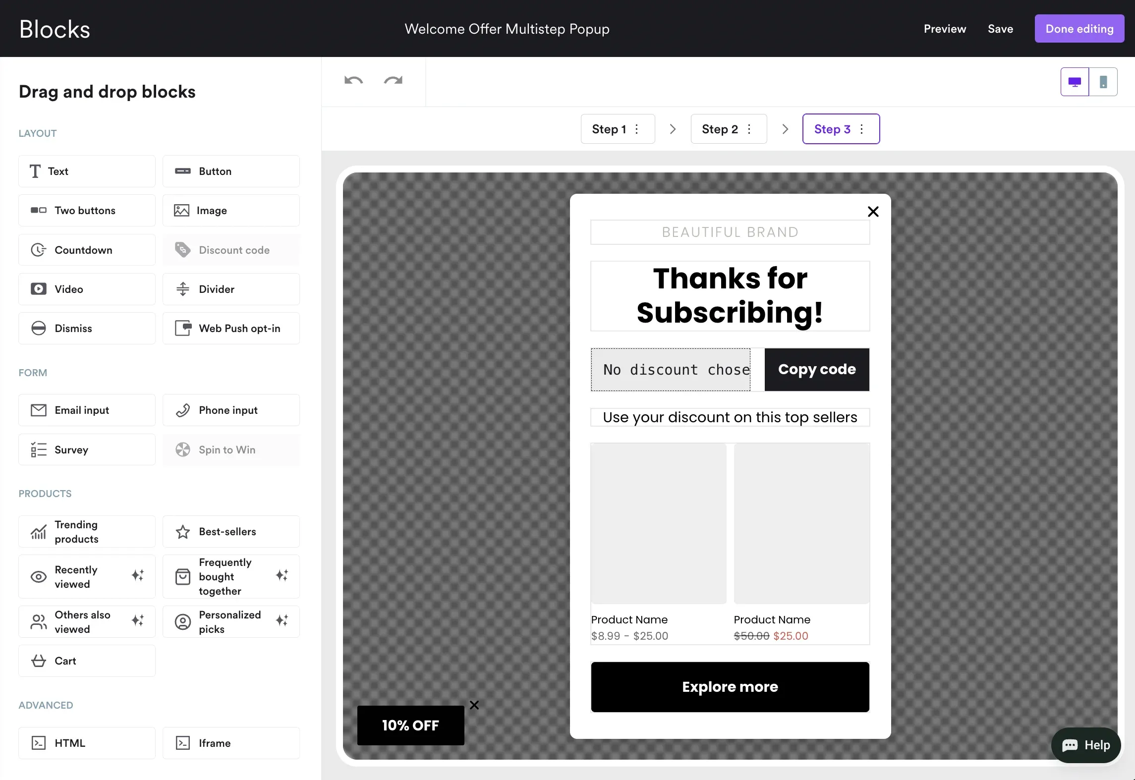 welcome workflow third window