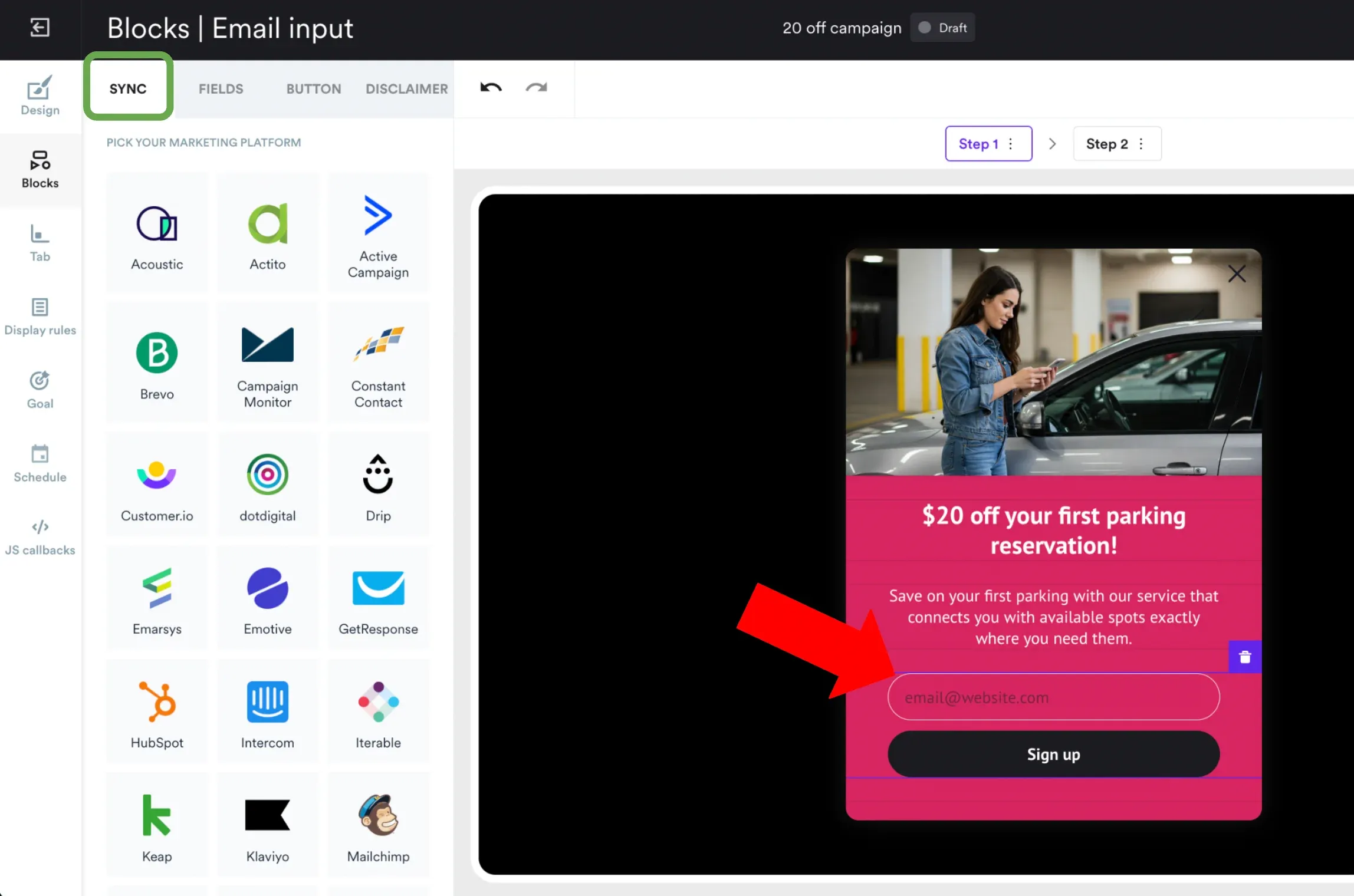 syncing email app