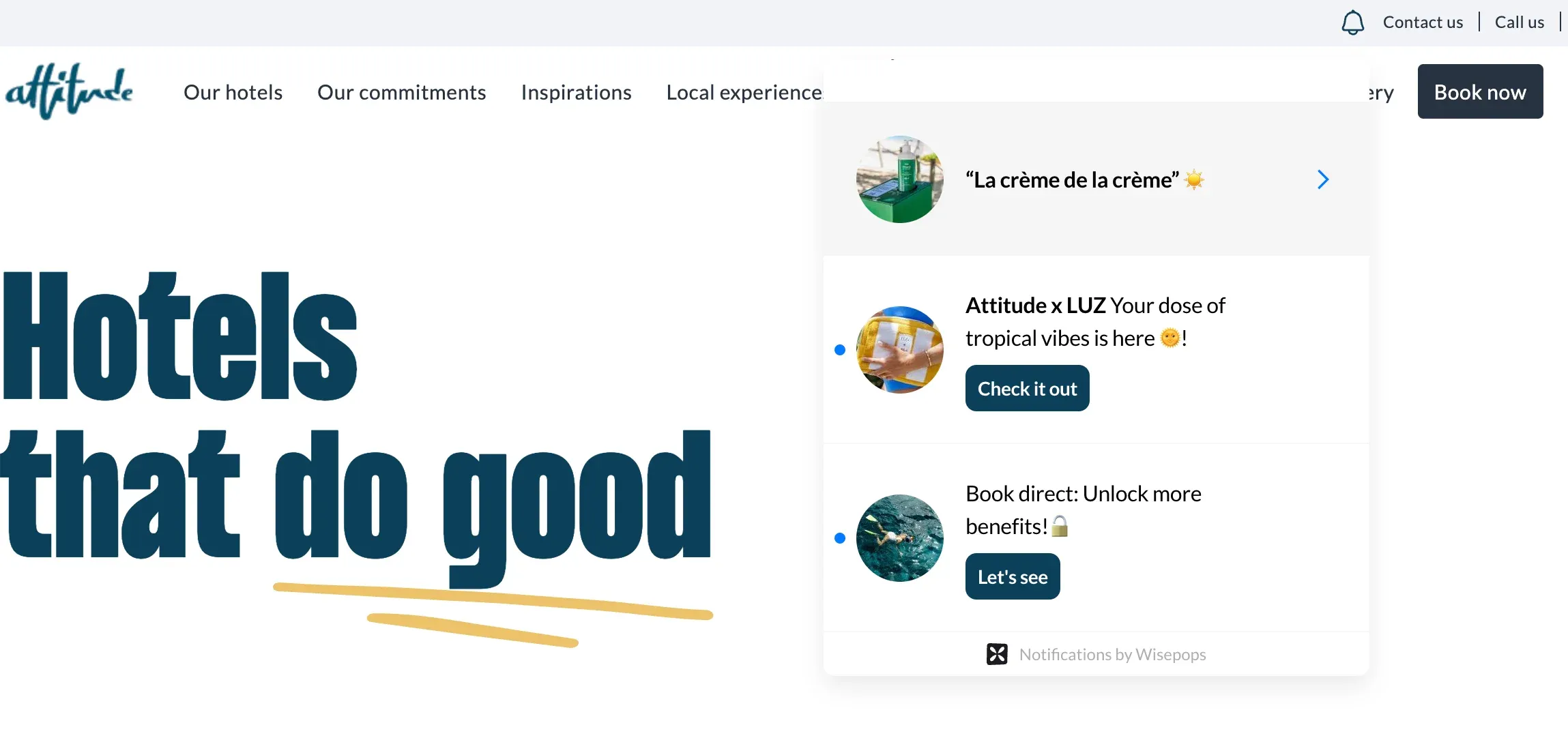 attitude hotels onsite notifications