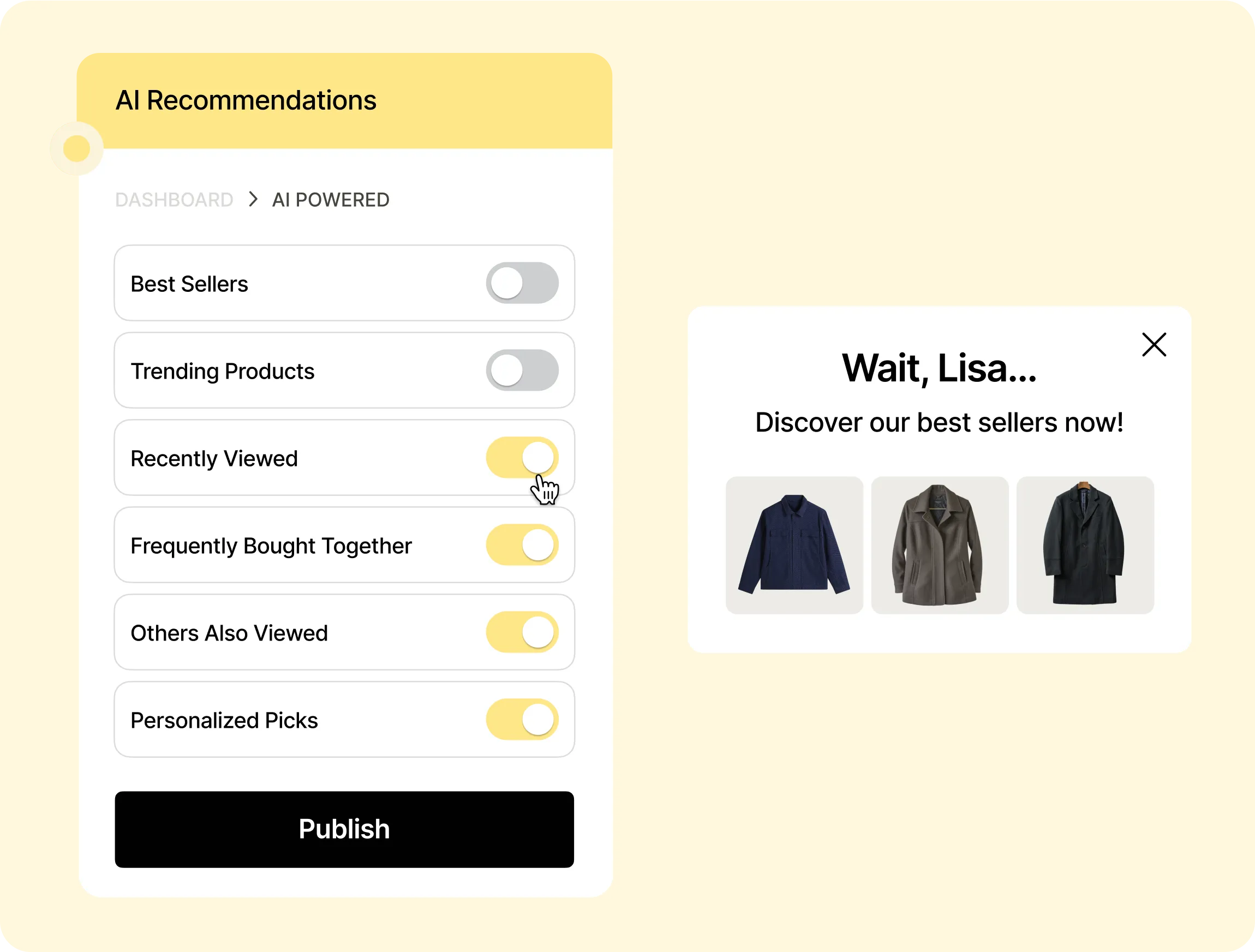 ai product recommendations wisepops