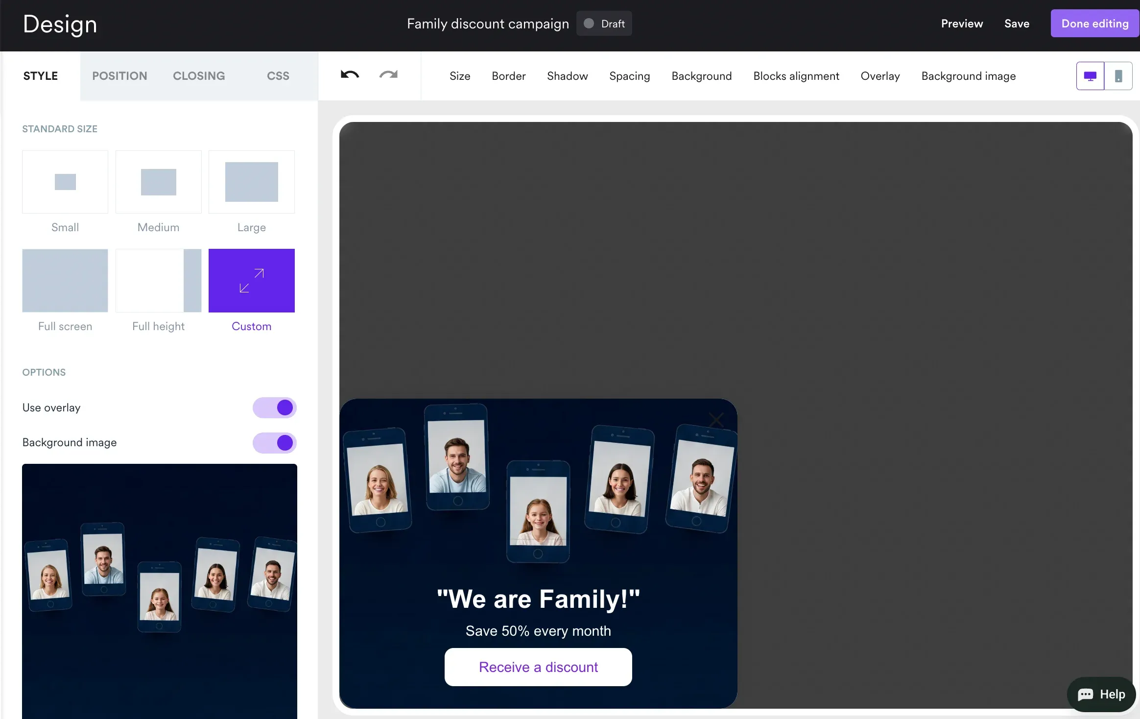 creating family discount campaign
