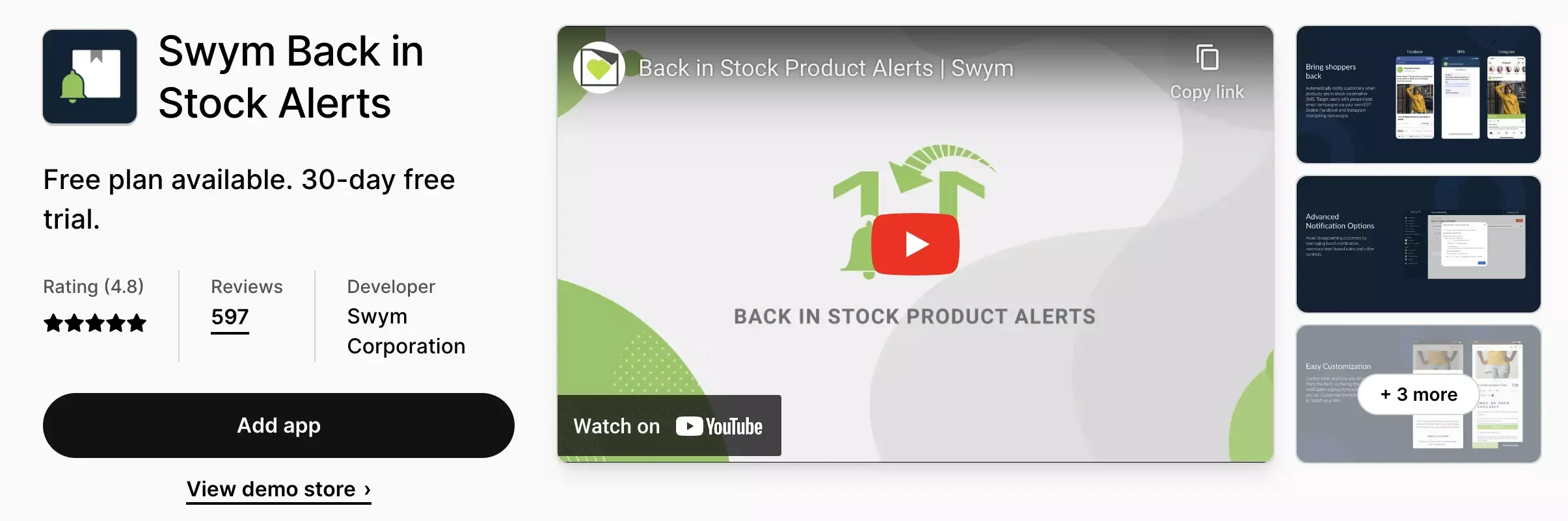 back in stock alerts