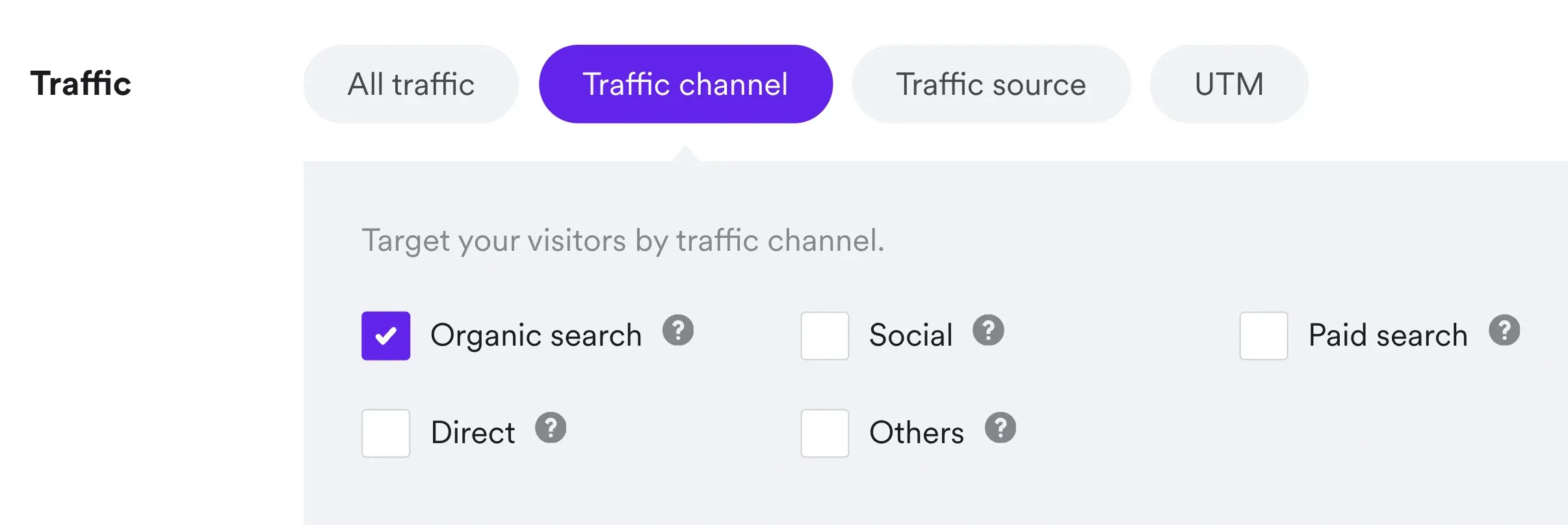 traffic referral source website personalization type