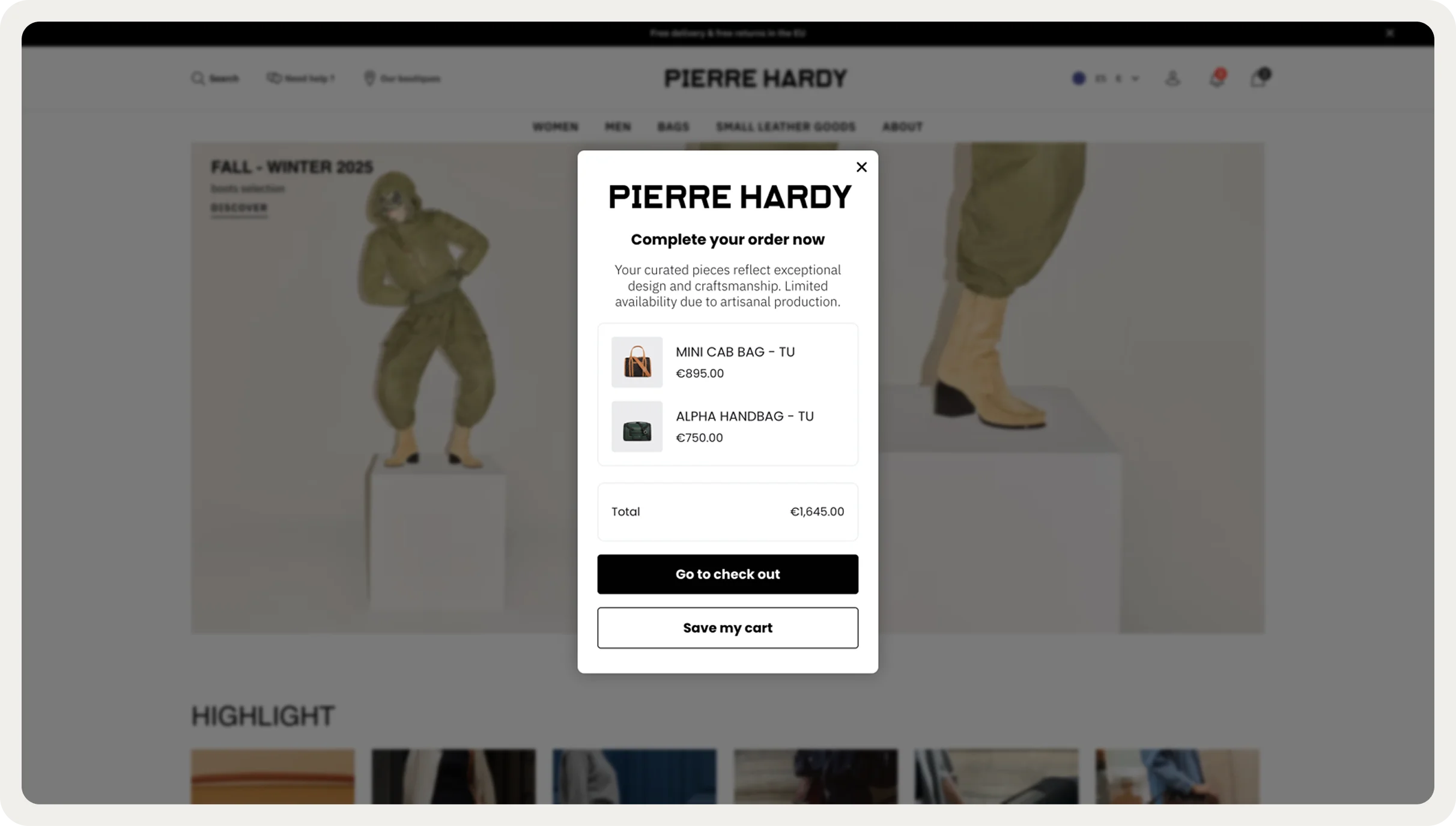 cart recovery popup campaign