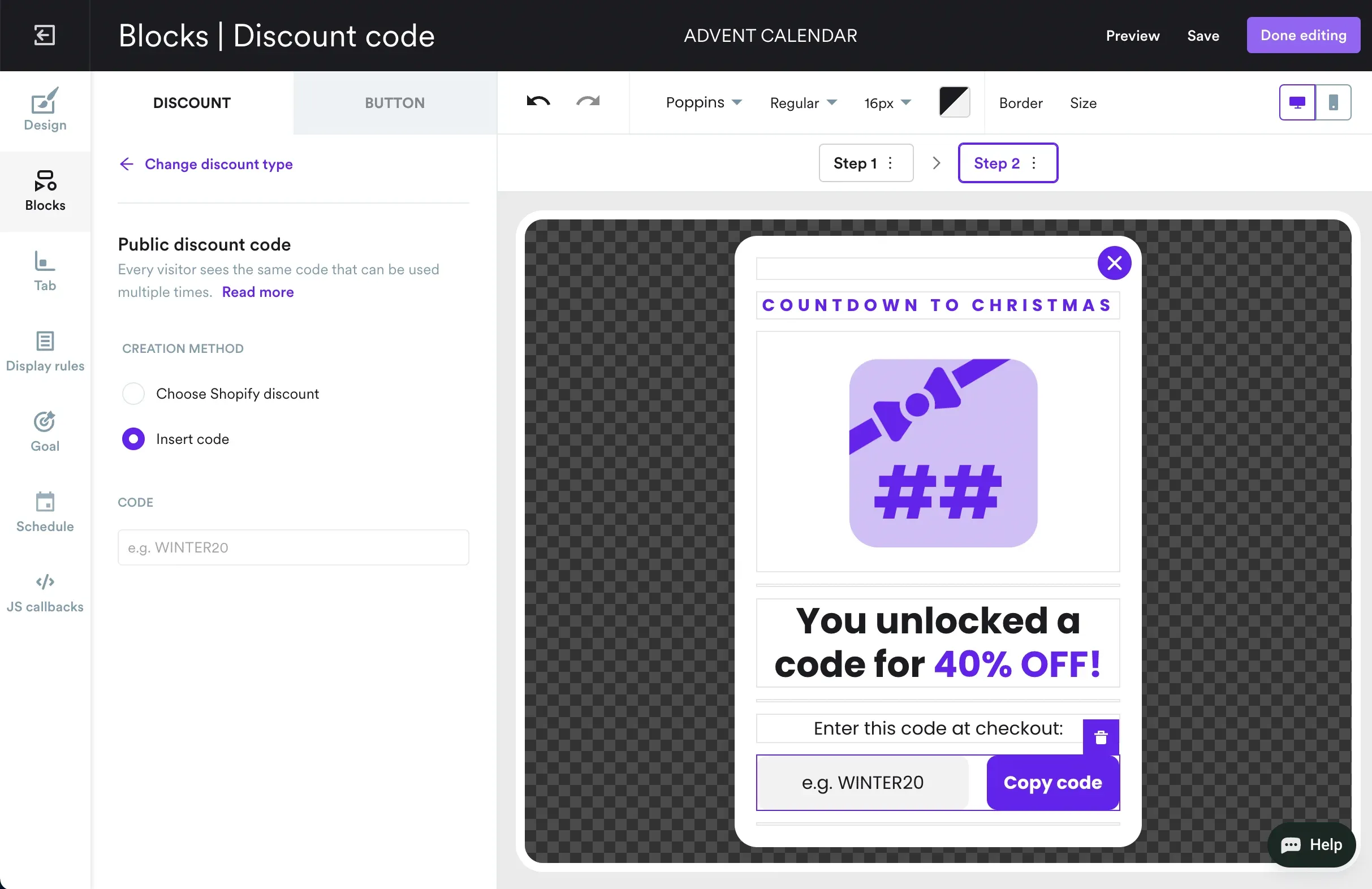 Creating advent calendar campaign for Black Friday